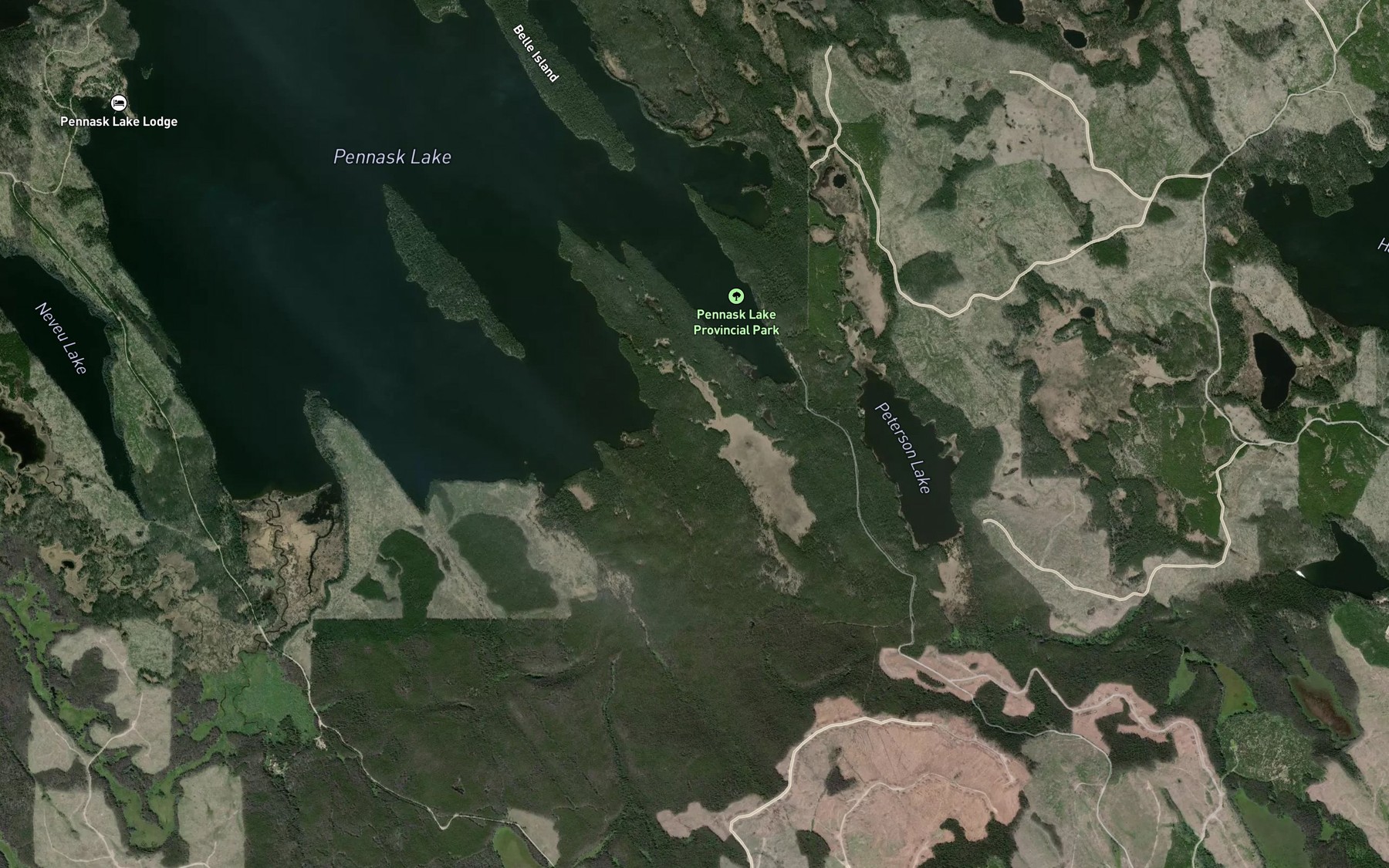 Satellite map of the Peterson Bay