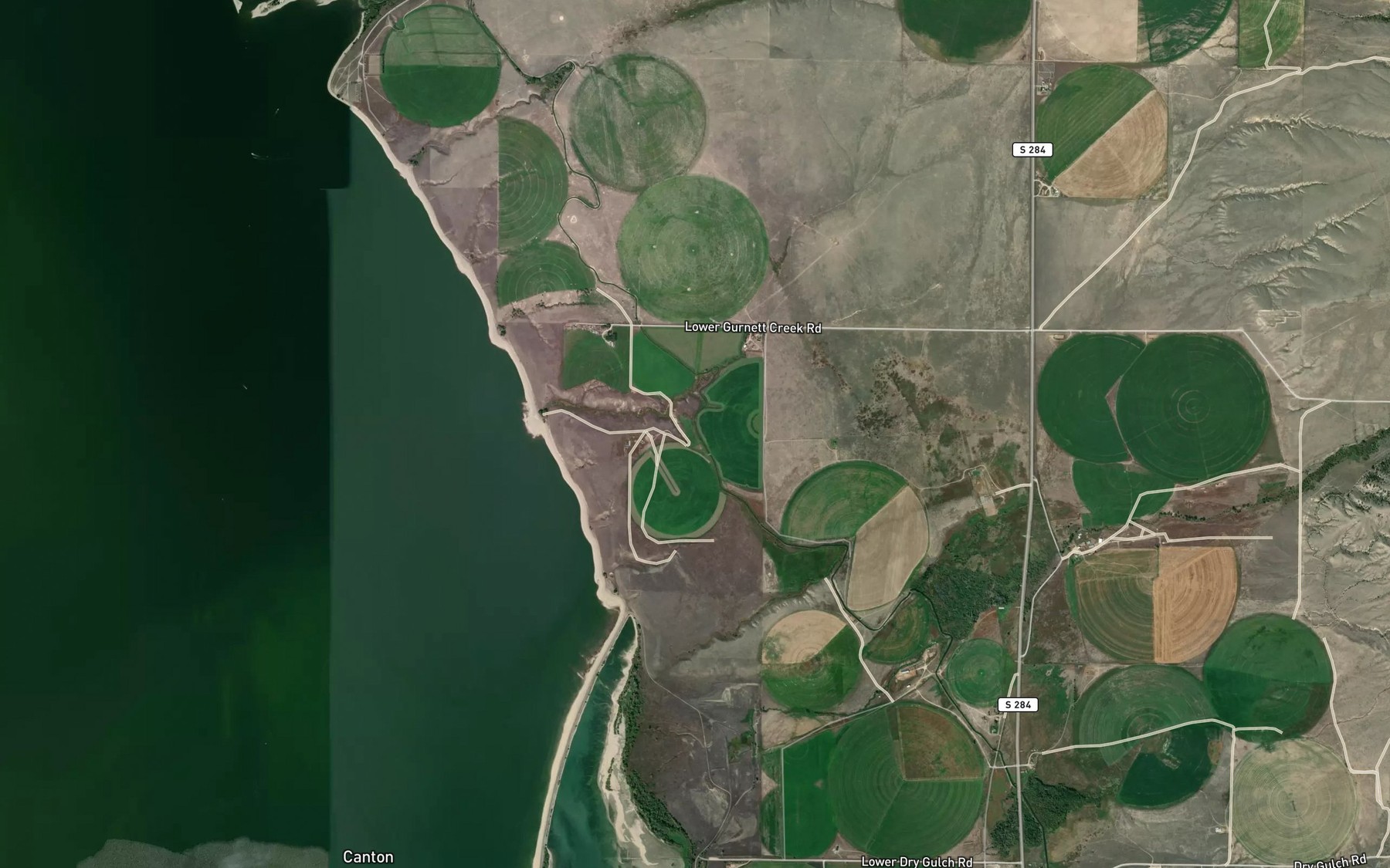 Satellite map of the Broadwater Missouri Canal