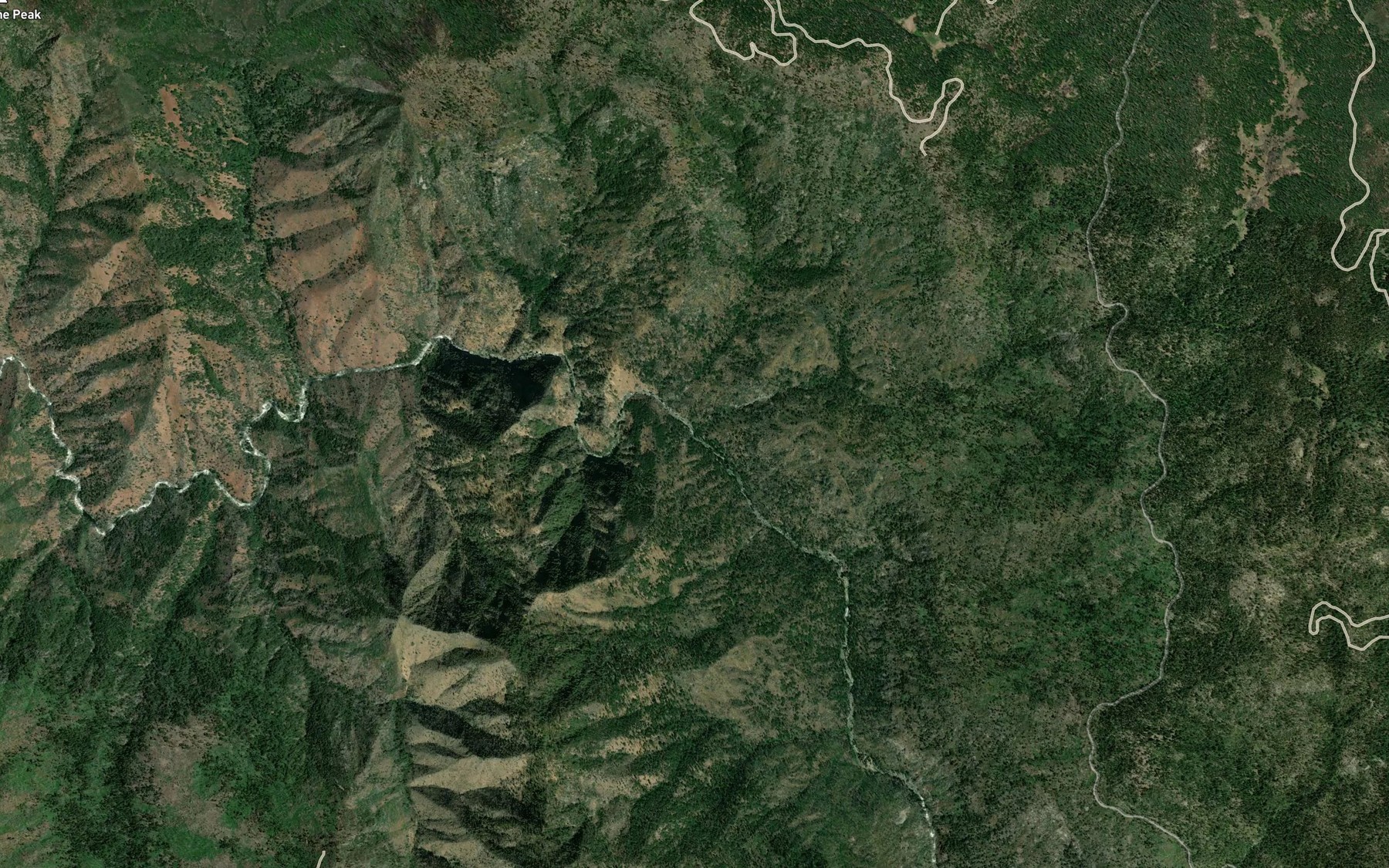 Satellite map of the Bishop Creek