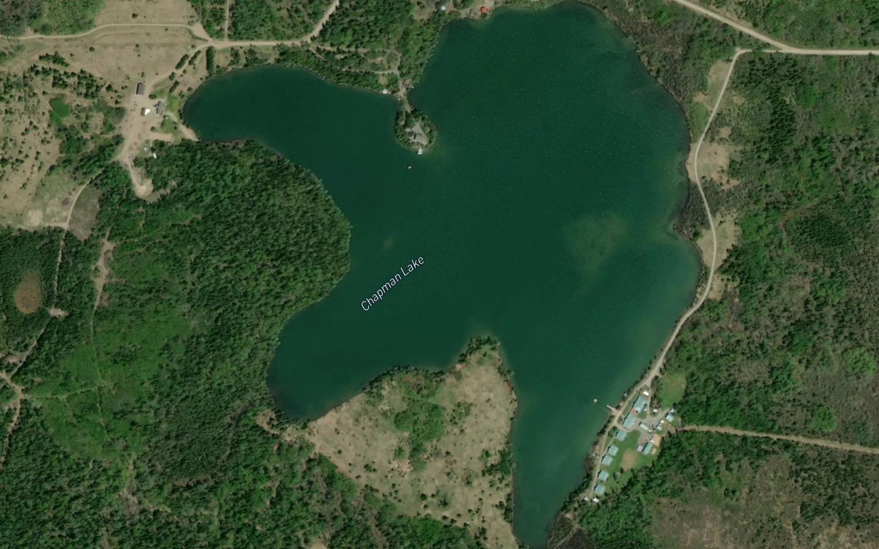 Satellite map of the Chapman Lake