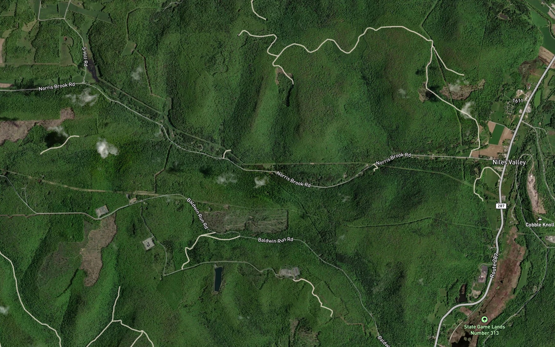 Satellite map of the Smith Run