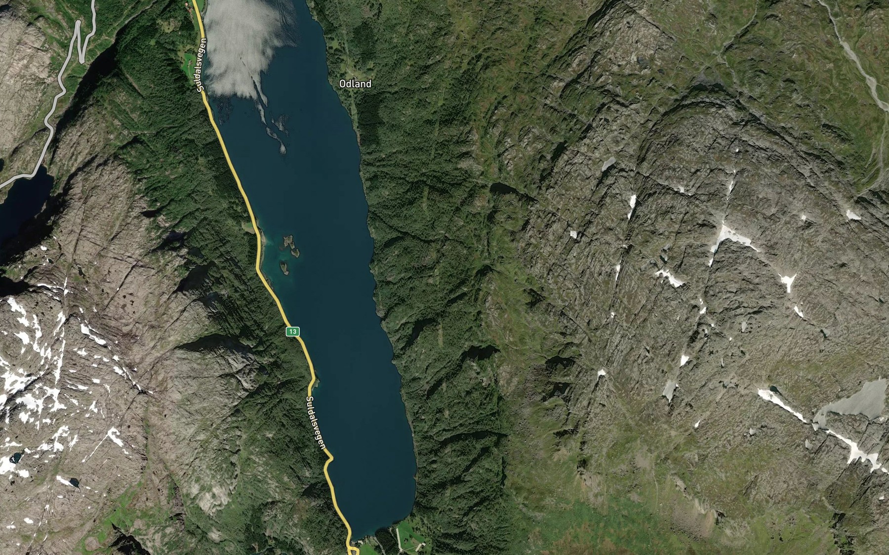Satellite map of the Gjerdebergbekken