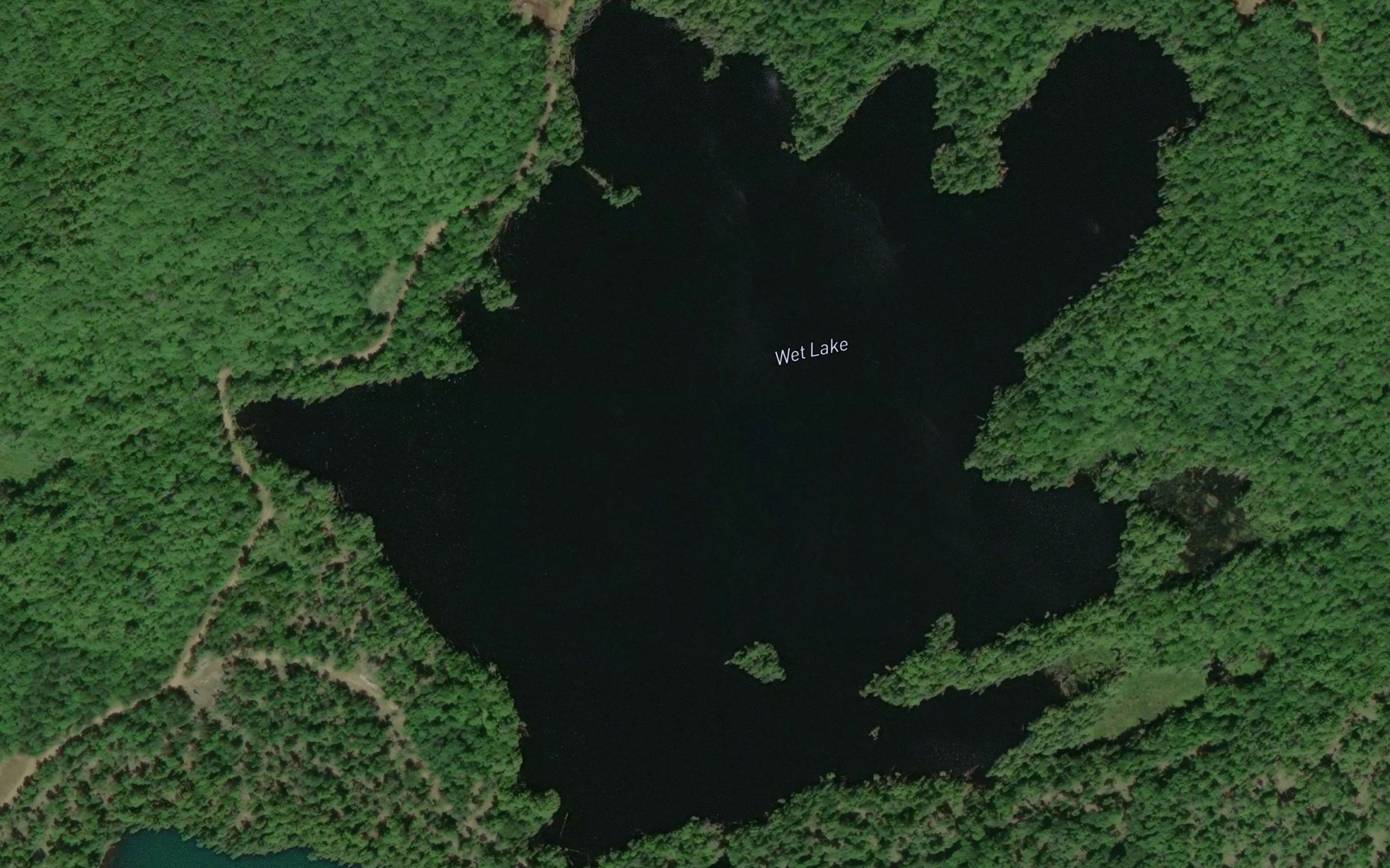Satellite map of the Wet Lake