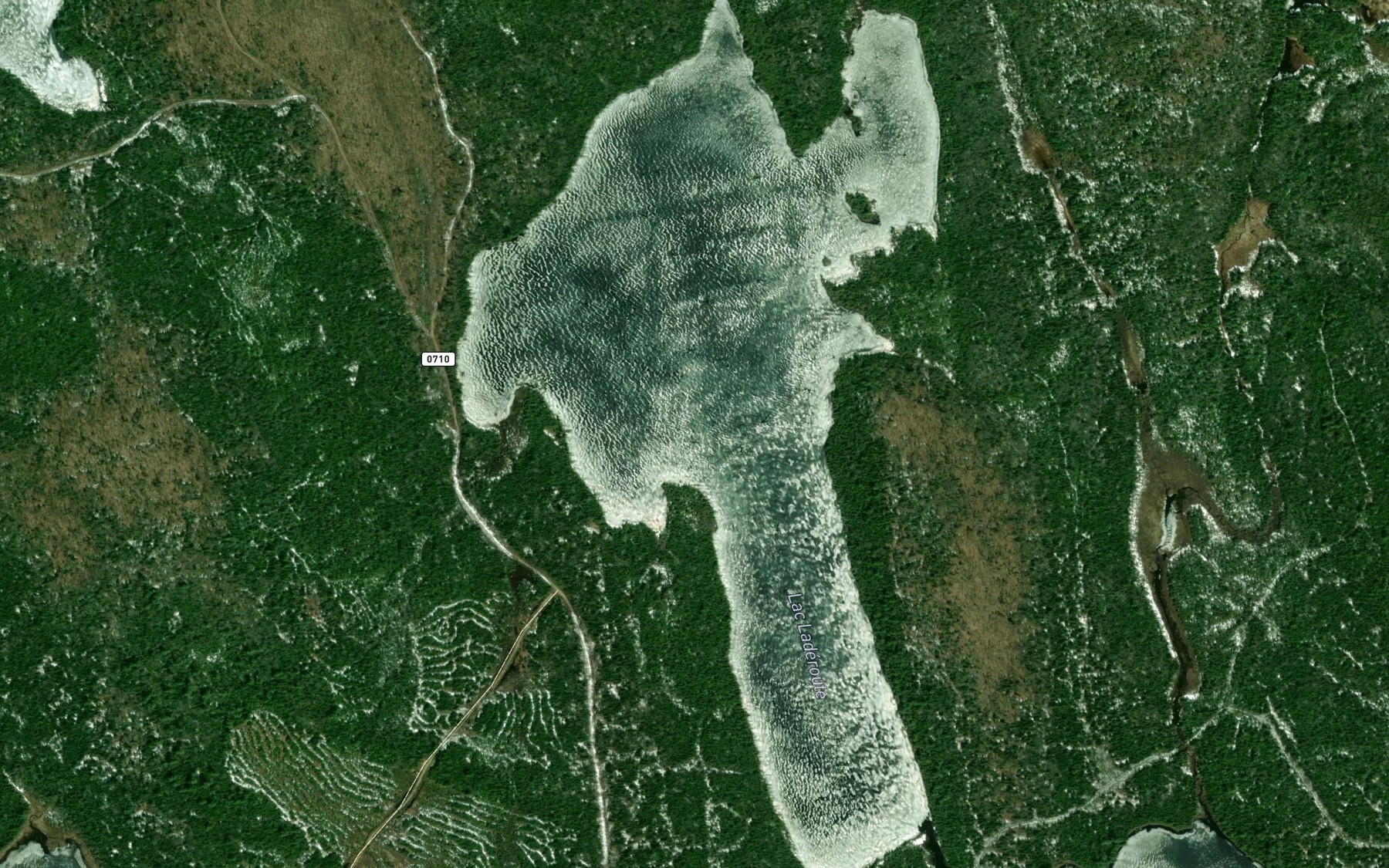 Satellite map of the Lac Laderoute