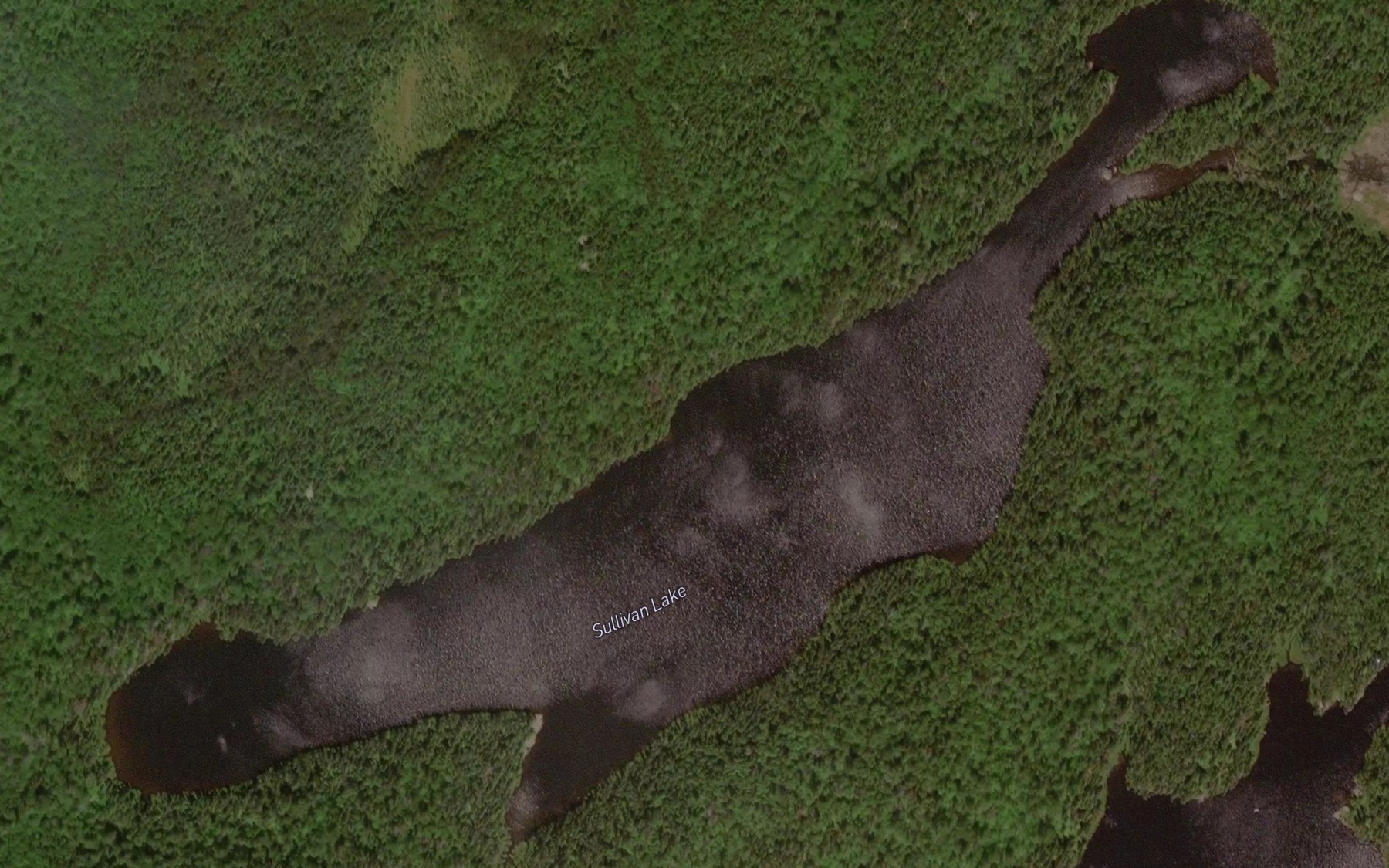 Satellite map of the Sullivan Lake