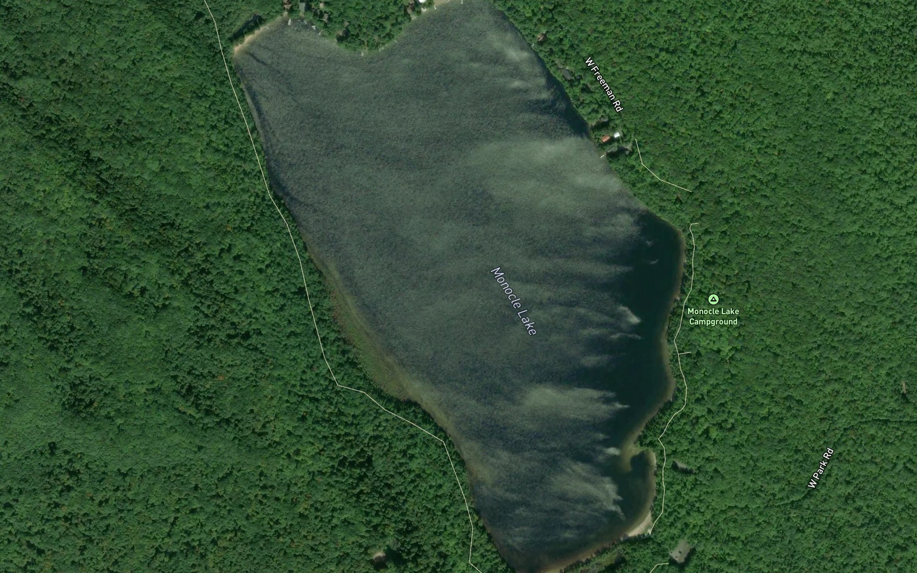 Satellite map of the Monocle Lake