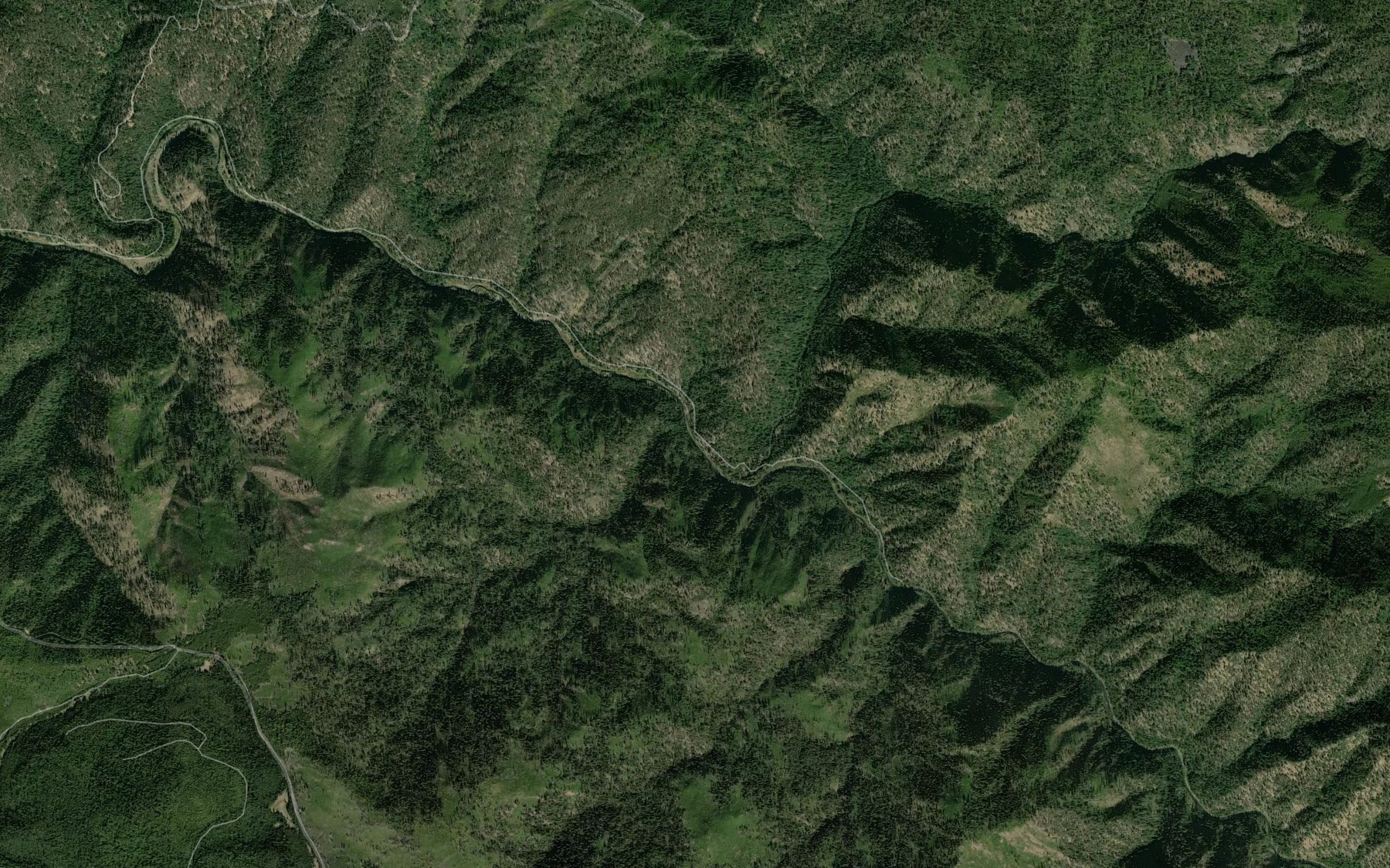 Satellite map of the Bismark Creek