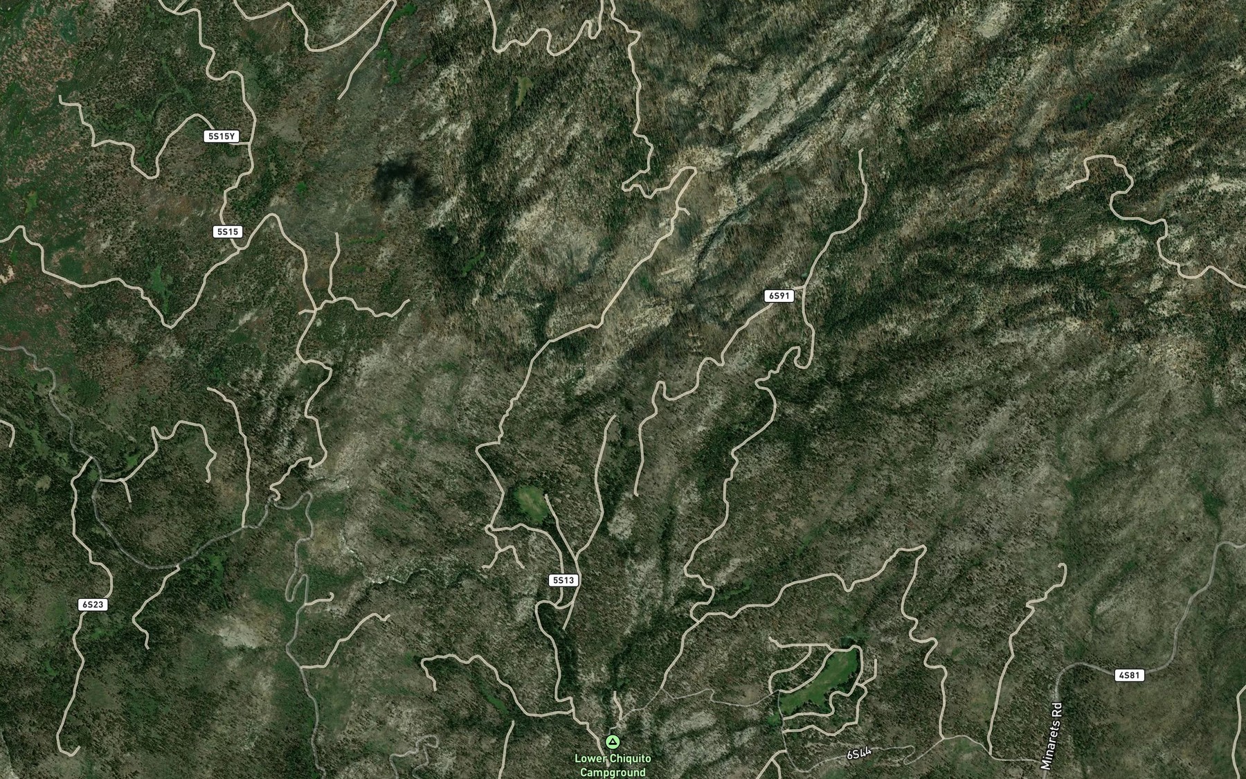 Satellite map of the Mugler Creek