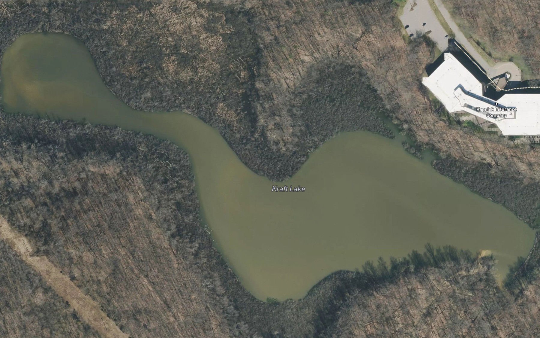 Satellite map of the Krafts Lake