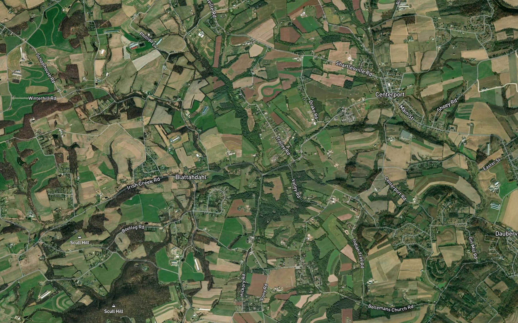 Satellite map of the Lesher Run