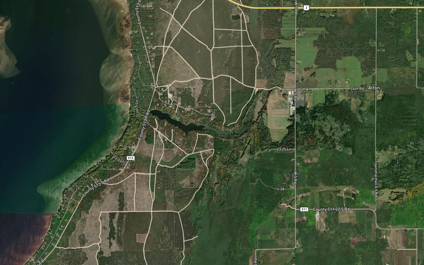 Satellite map of the Black George Creek