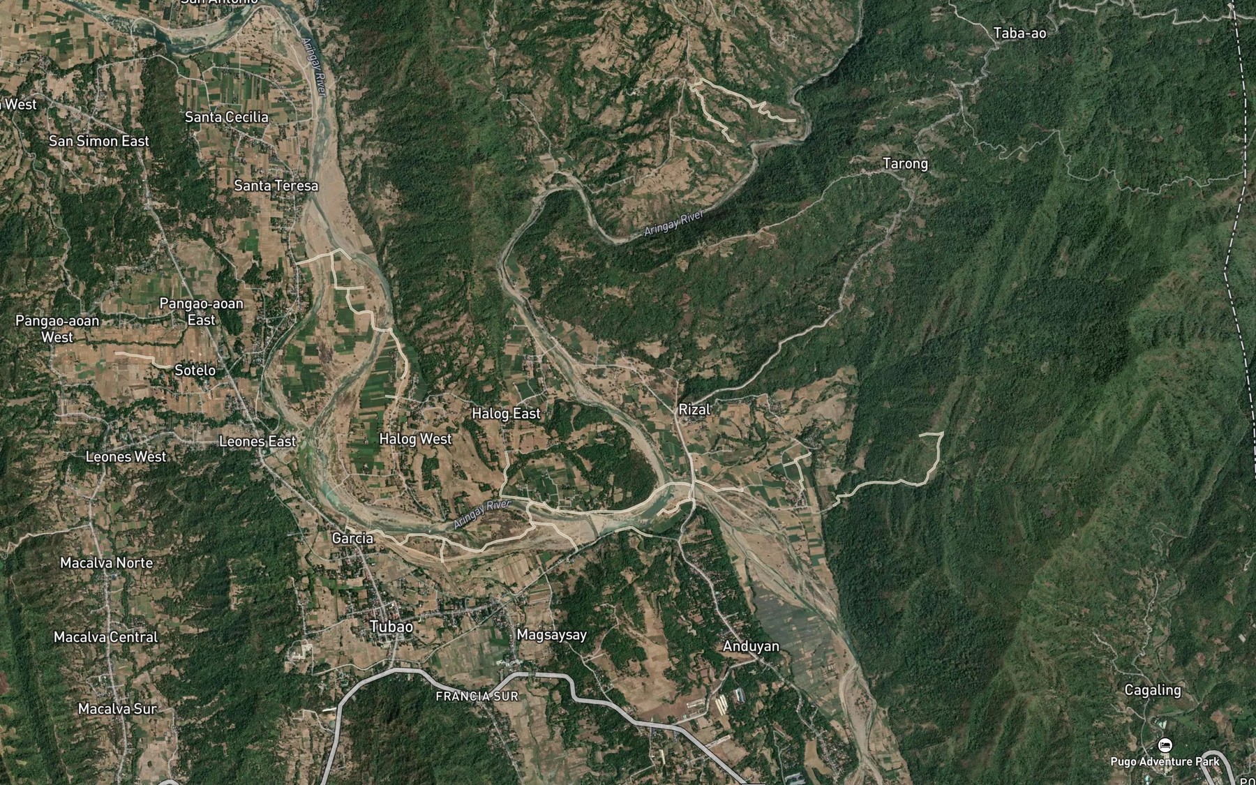Satellite map of the Altipang River