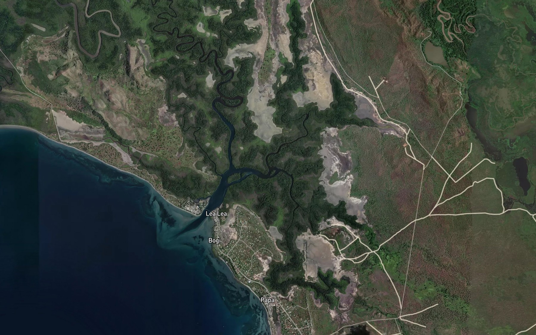 Satellite map of the Lea Lea Creek
