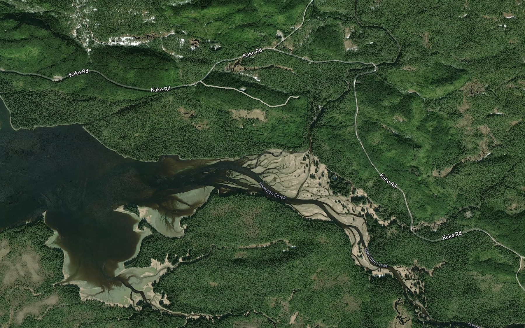 Satellite map of the Cathedral Falls Creek