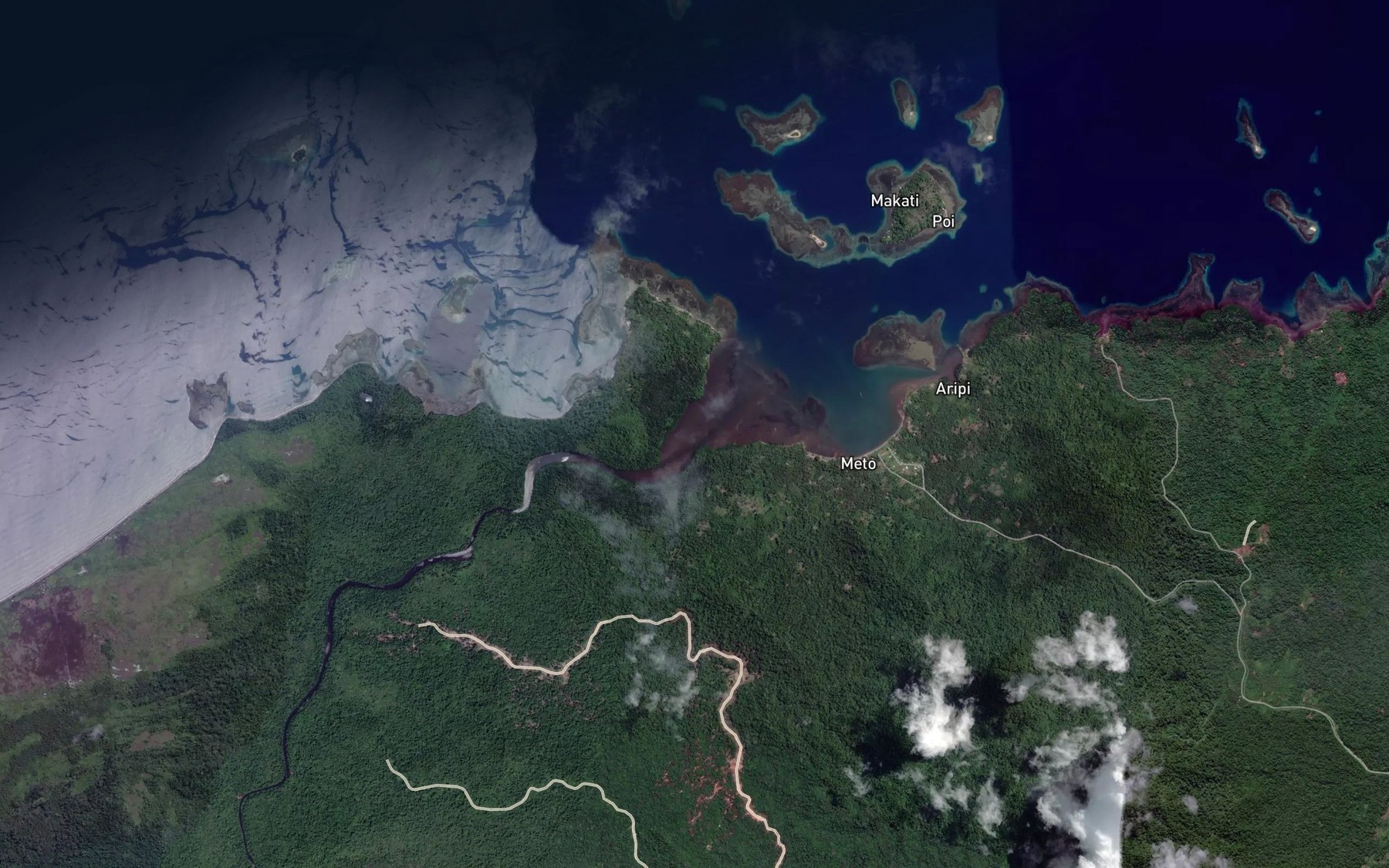 Satellite map of the Moio River