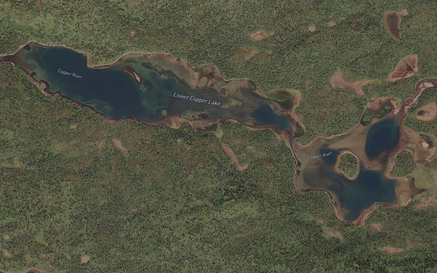 Satellite map of the Lower Copper Lake