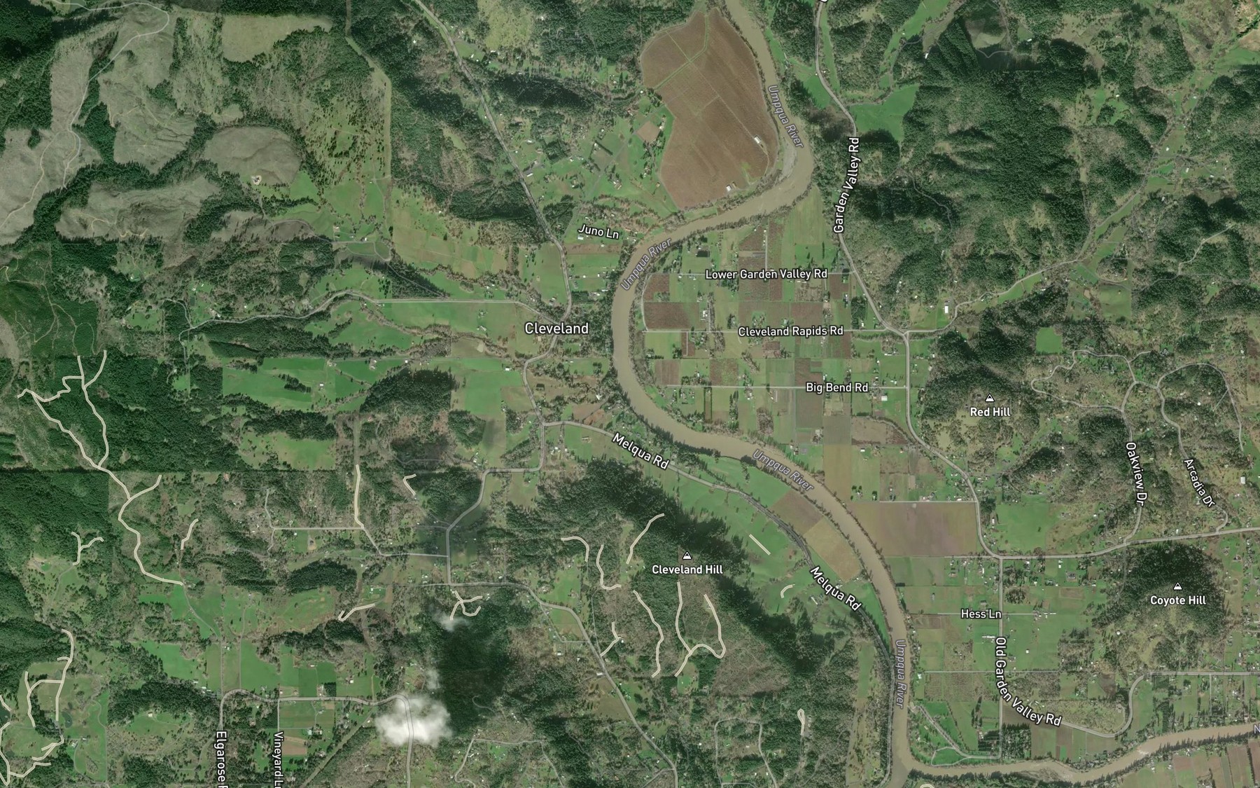 Satellite map of the Cleveland Rapids