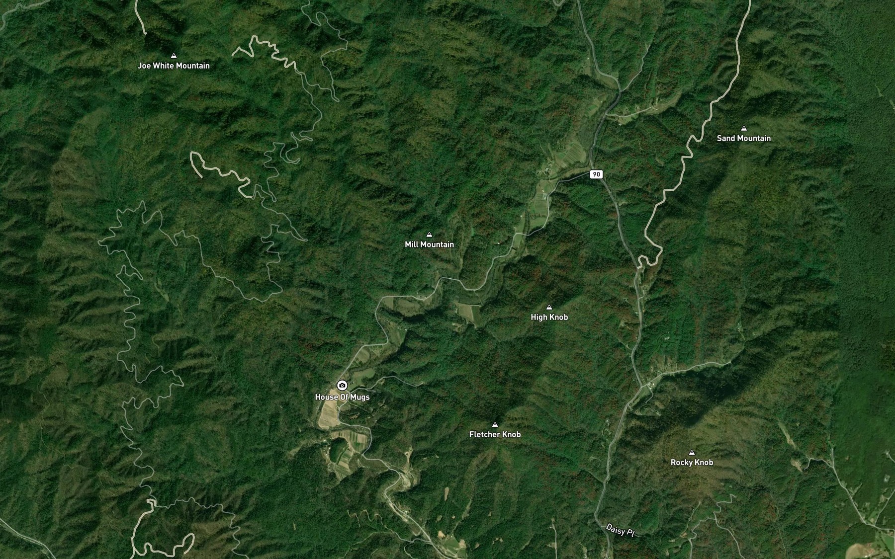 Satellite map of the Larkins Estes Mill Creek