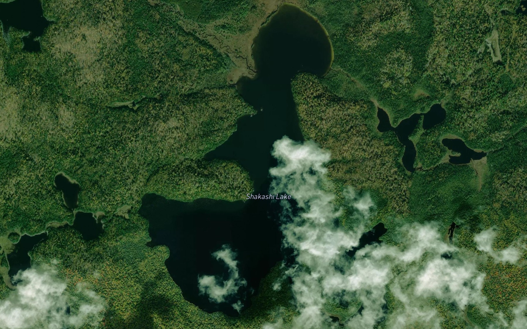 Satellite map of the Shakashi Lake