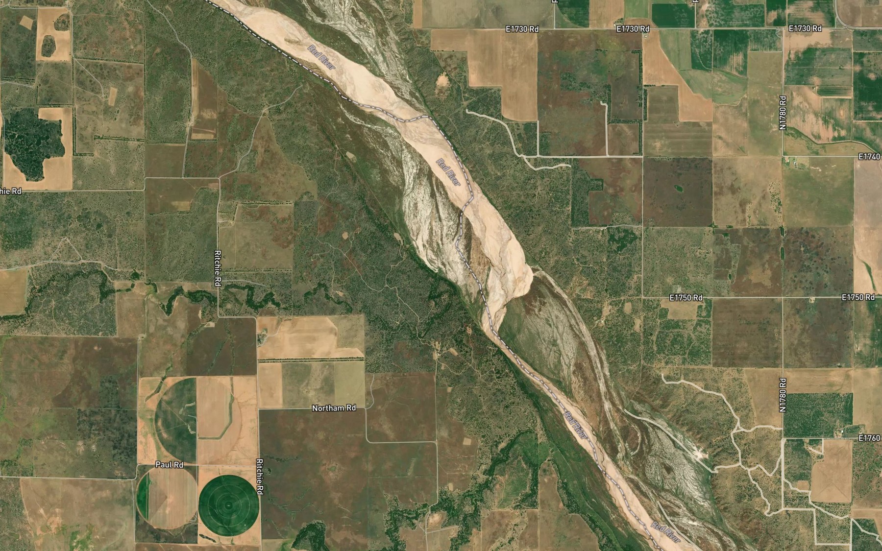 Satellite map of the Papoose Creek