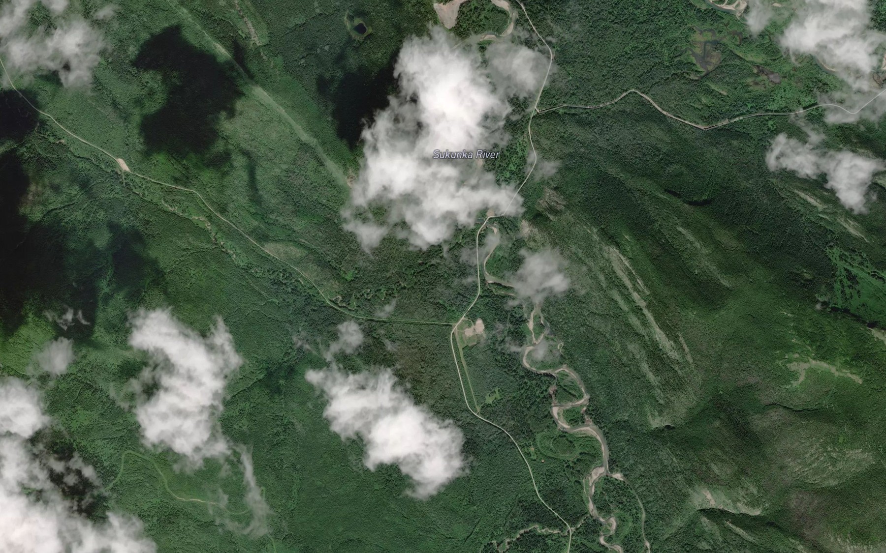 Satellite map of the Baker Creek
