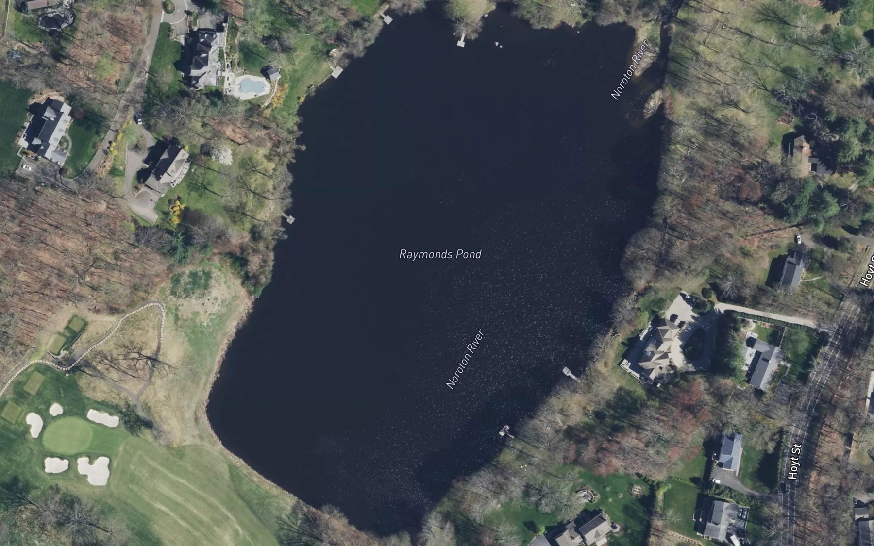 Satellite map of the Raymonds Pond