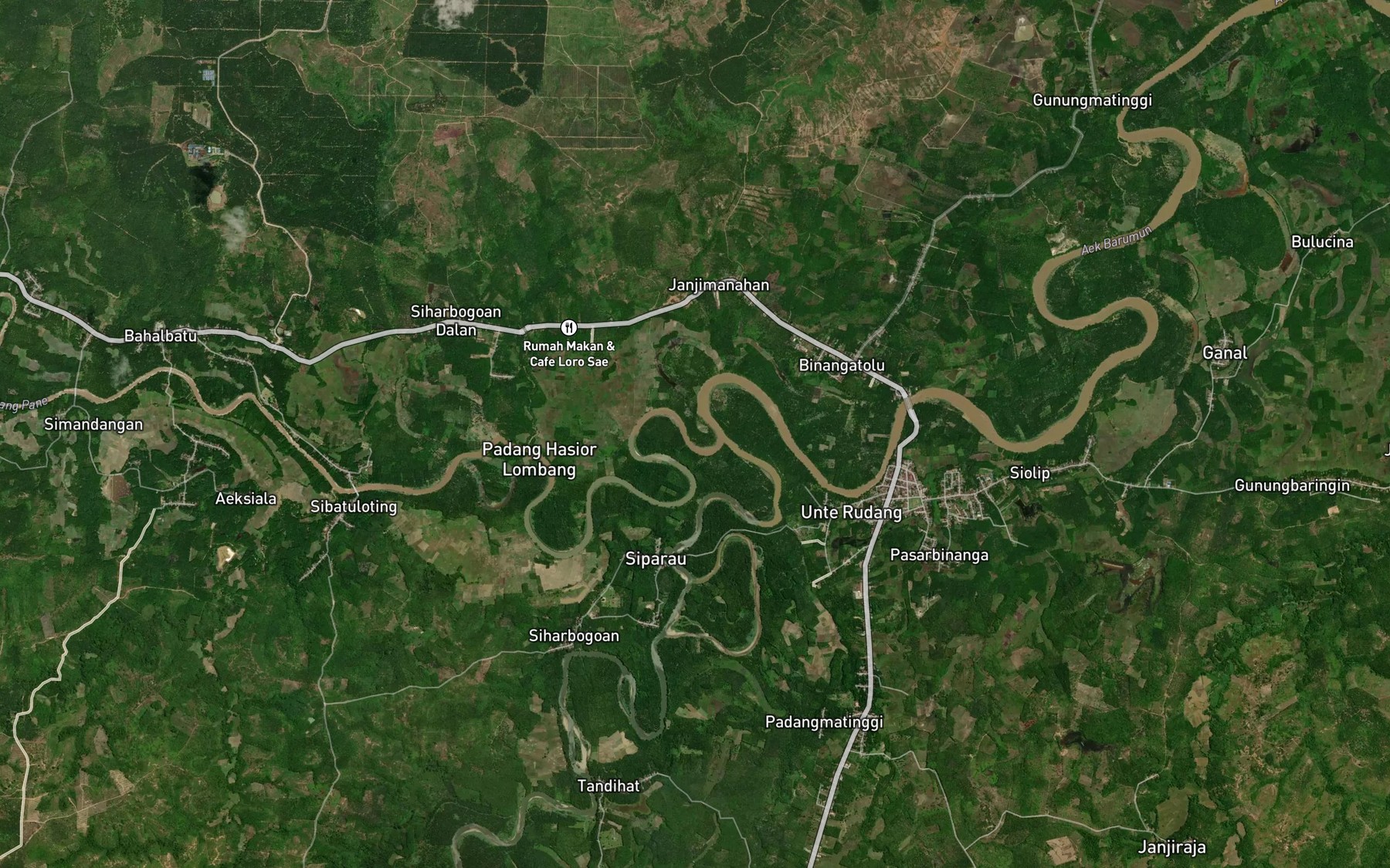 Satellite map of the Batang Pane
