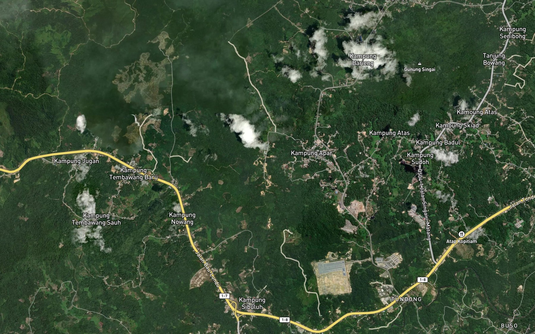 Satellite map of the Sungai Komo