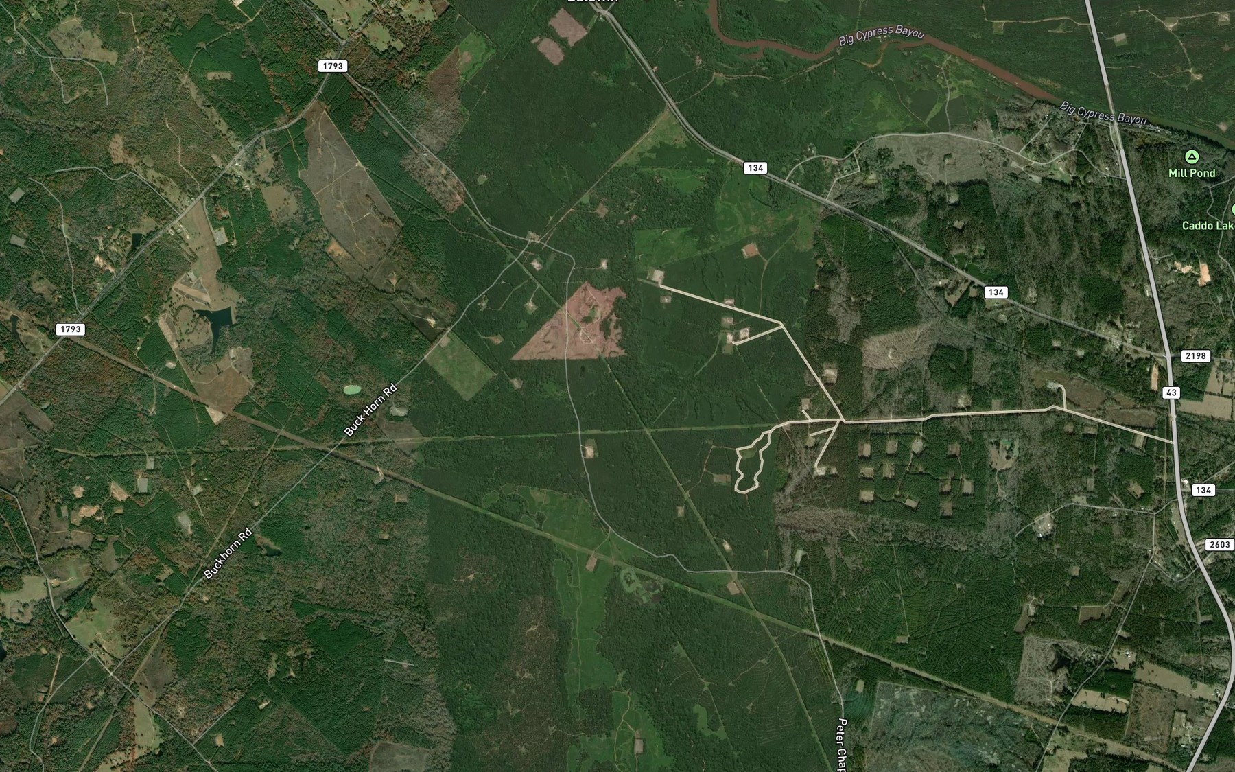 Satellite map of the Deboldin Creek