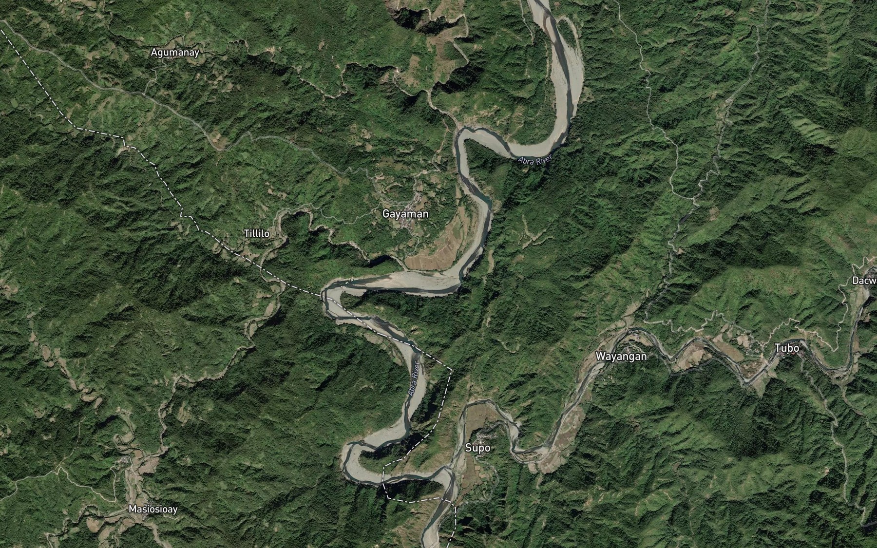 Satellite map of the Tiagan River