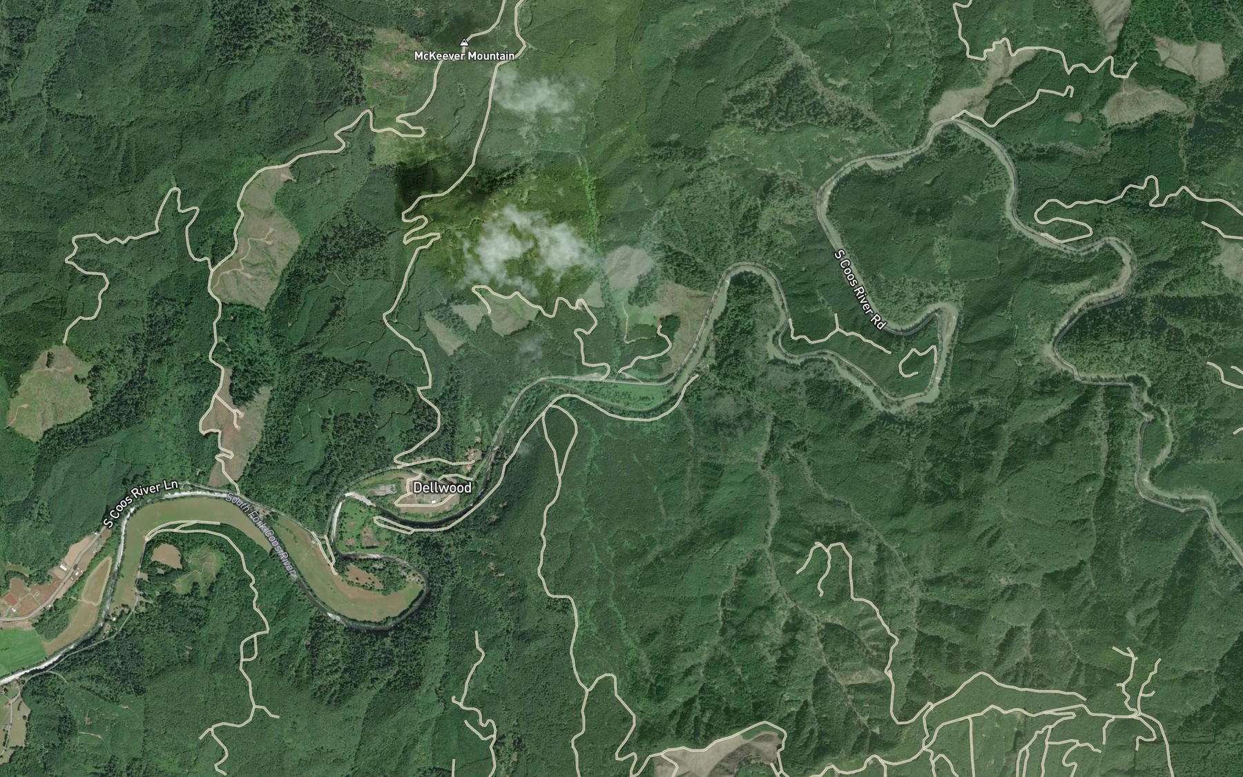Satellite map of the McKnight Creek