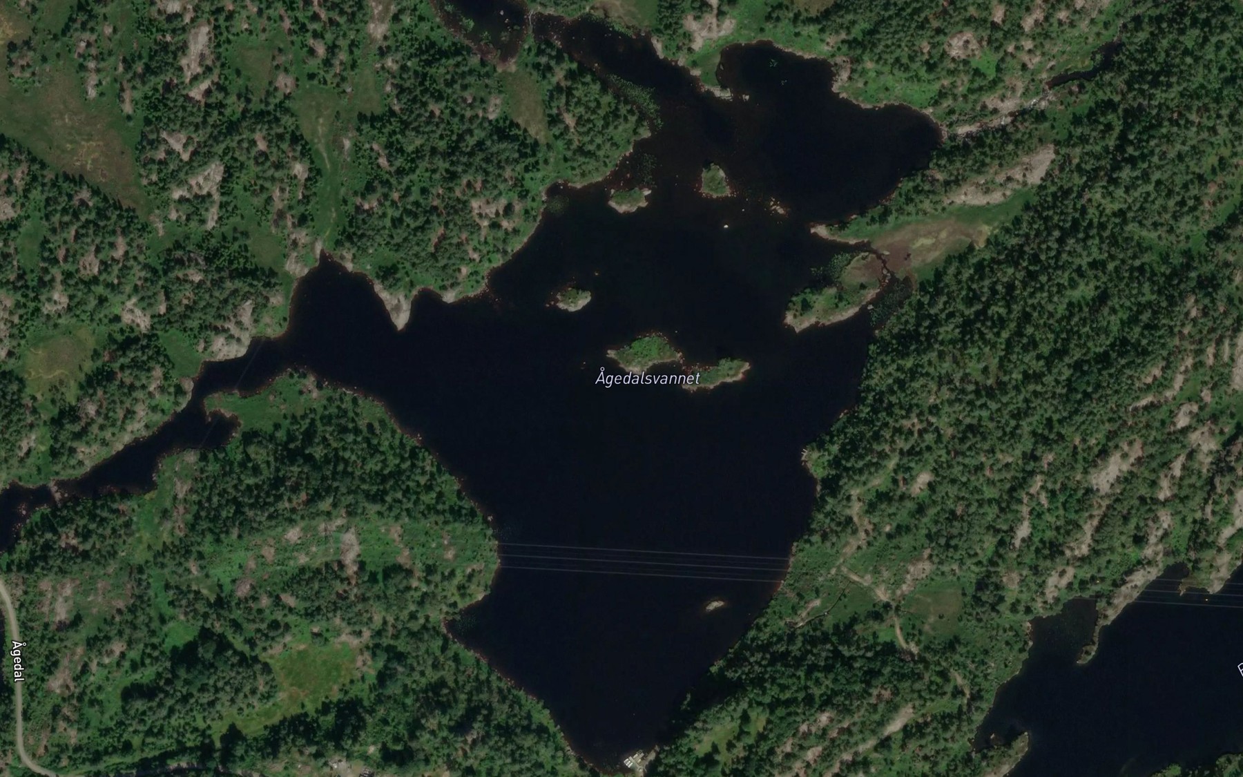 Satellite map of the Agedalsvatnet