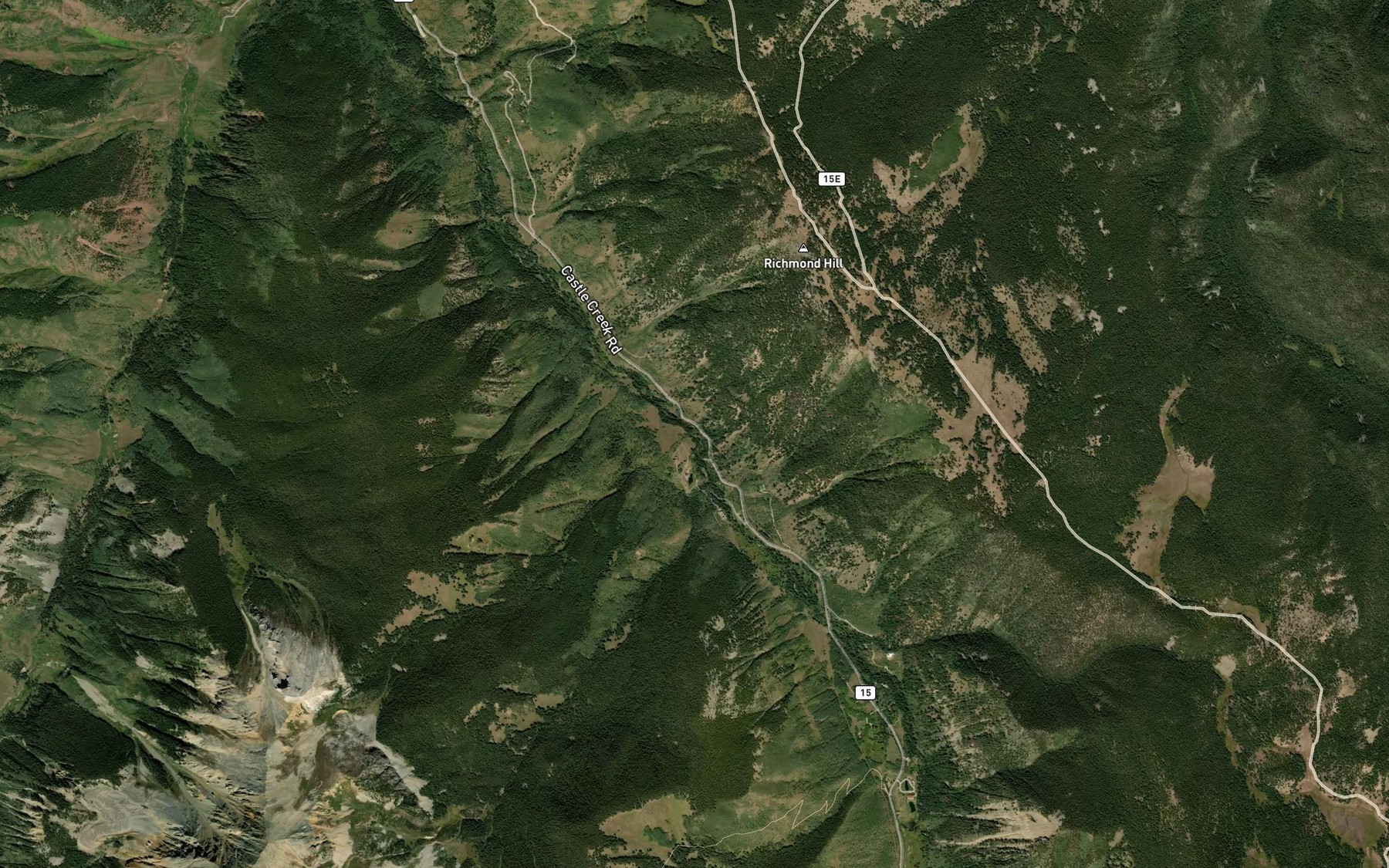 Satellite map of the Sawyer Creek