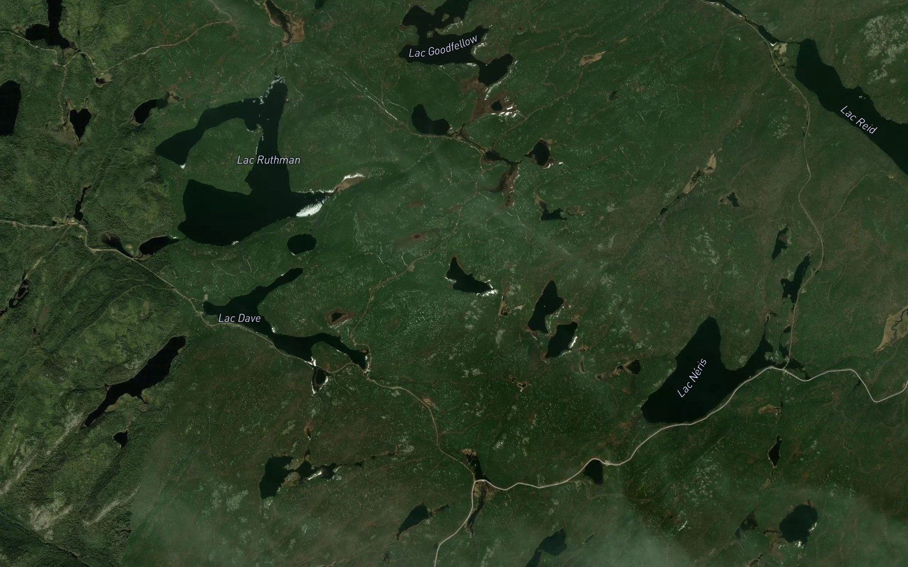 Satellite map of the Lac Burdon