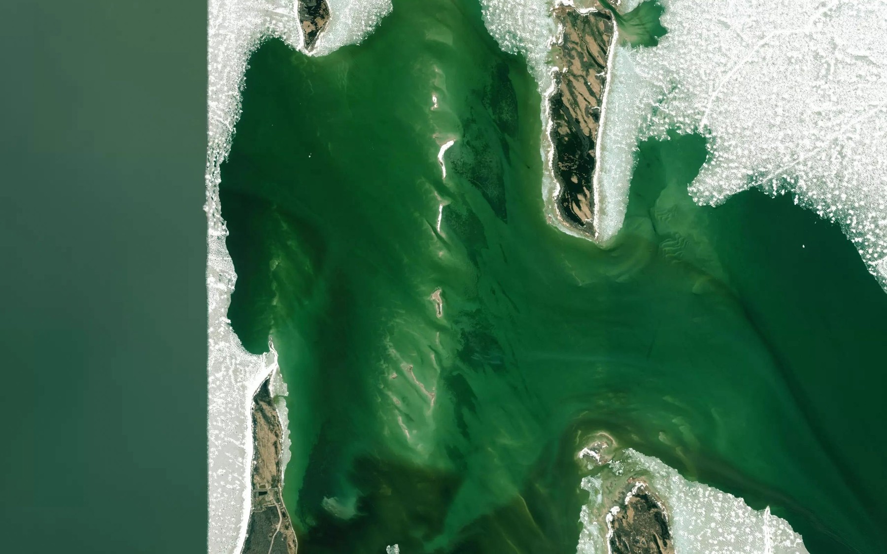 Satellite map of the Crane Narrows
