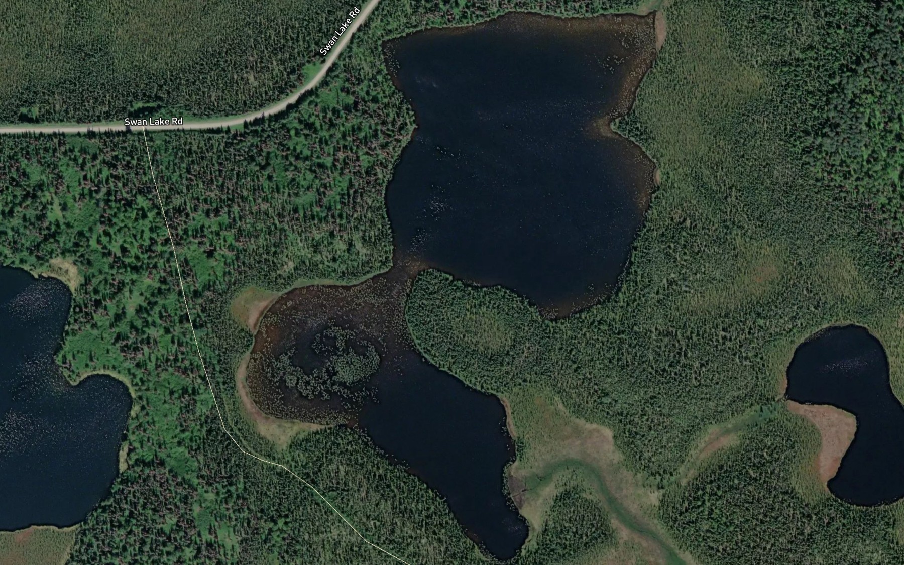 Satellite map of the Big Merganser Lake