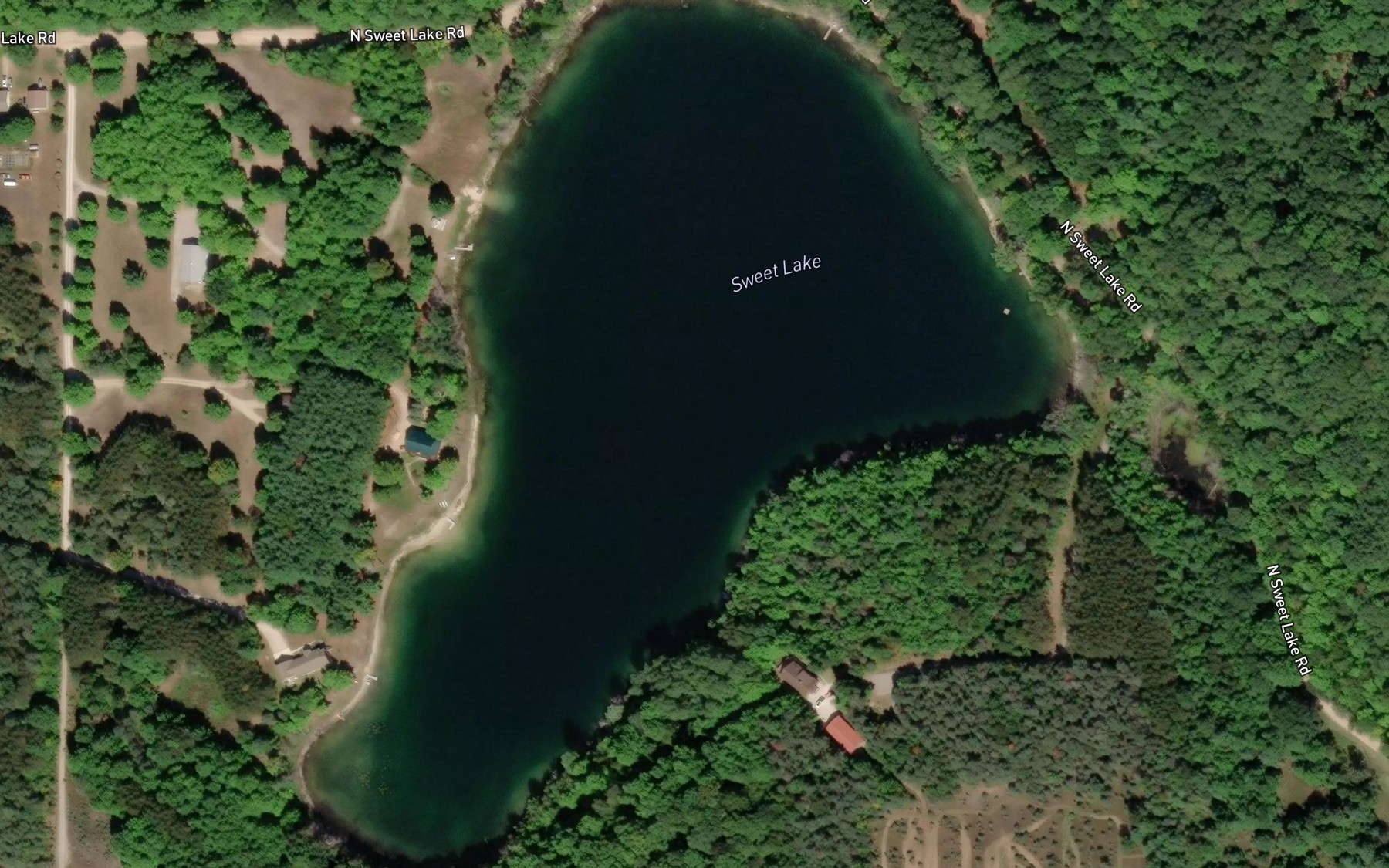 Satellite map of the Sweet Lake