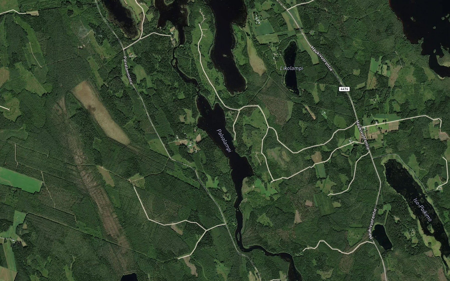 Satellite map of the Palvalampi