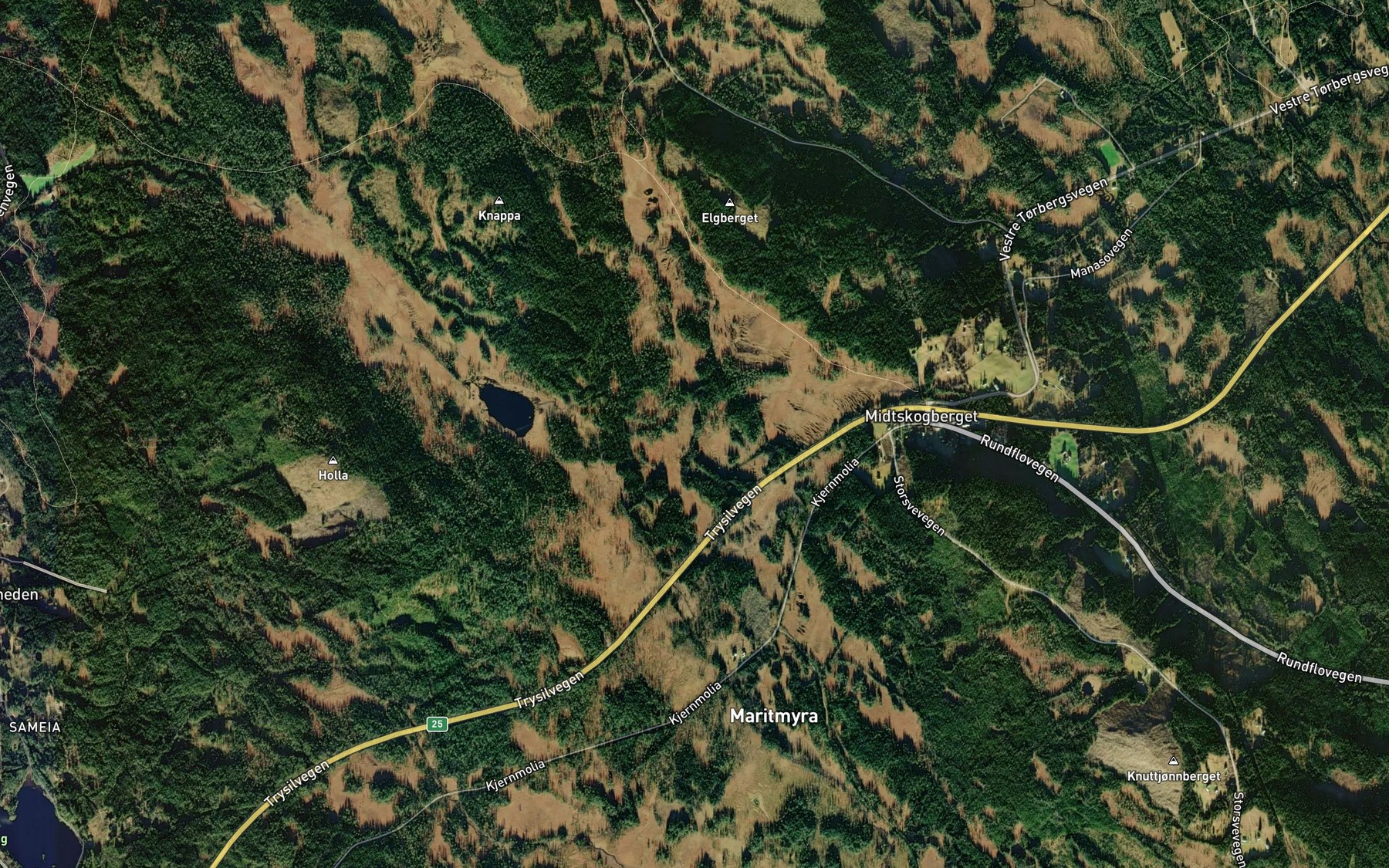 Satellite map of the Katt-grylla
