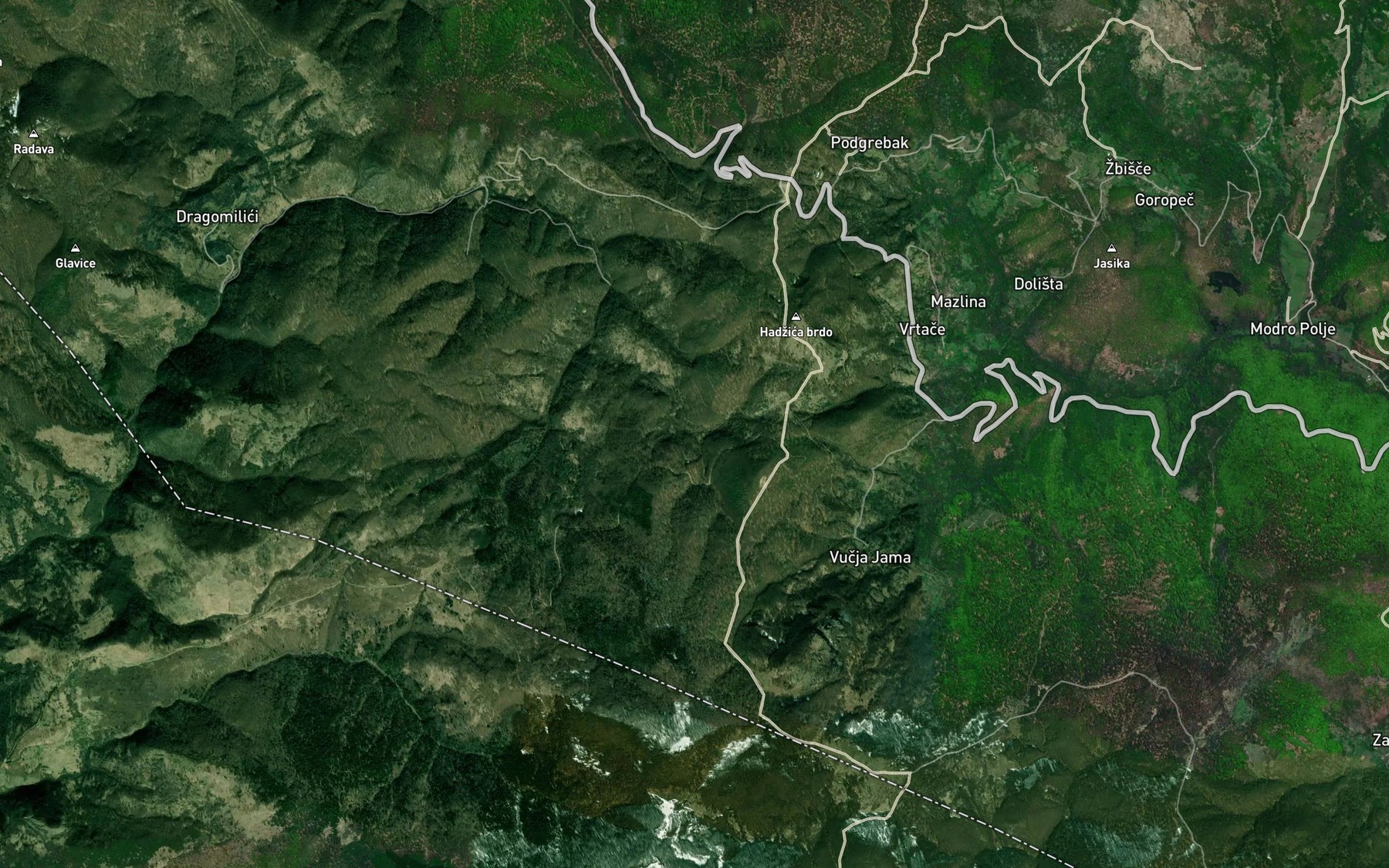 Satellite map of the Spile