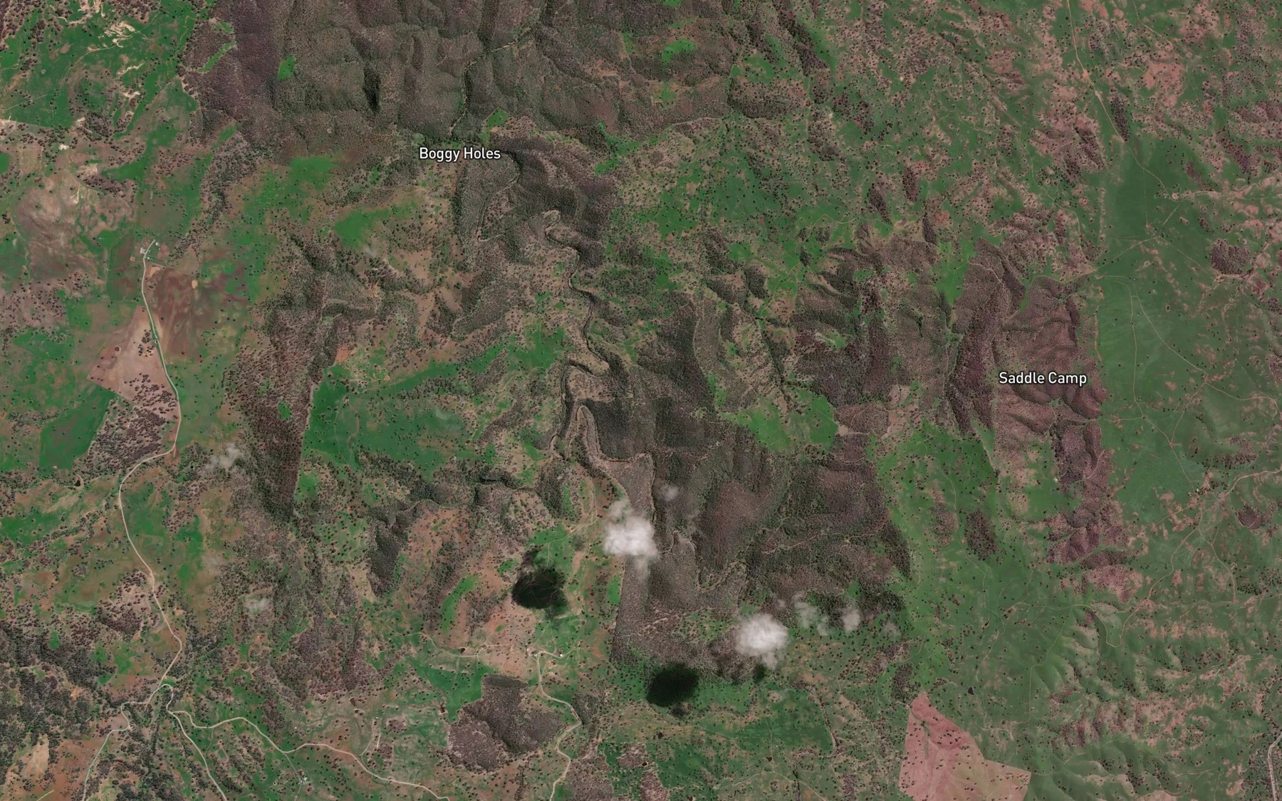 Satellite map of the Oaky Creek