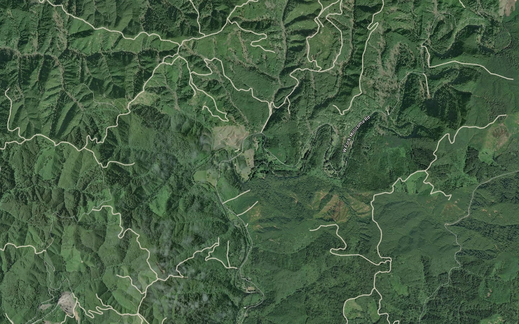 Satellite map of the Totten Creek