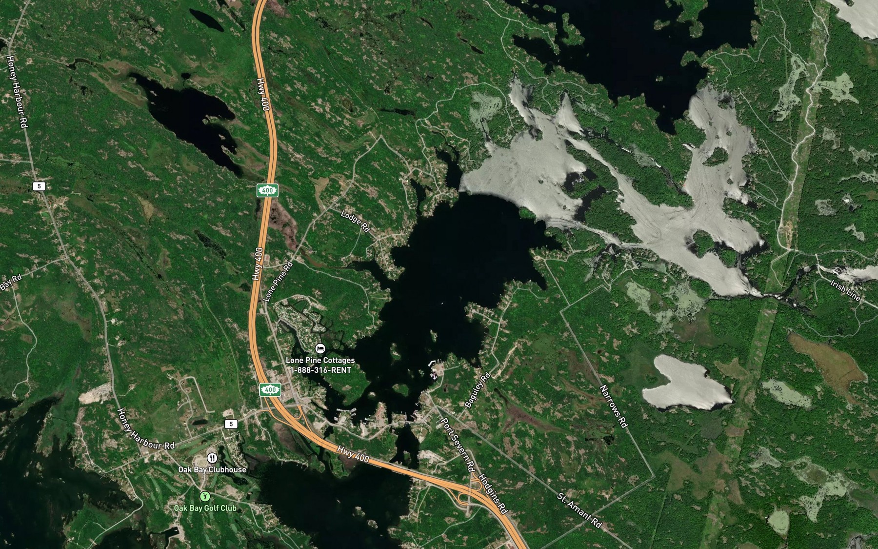 Satellite map of the Leduc Bay