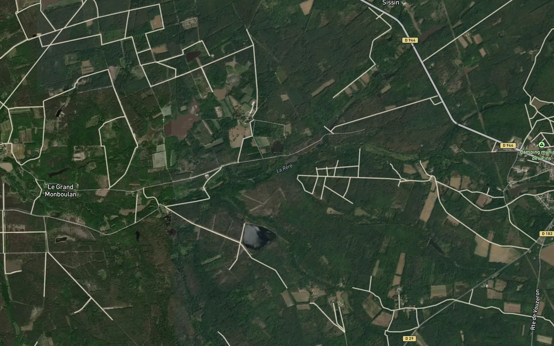 Satellite map of the Ruisseau la Sangette