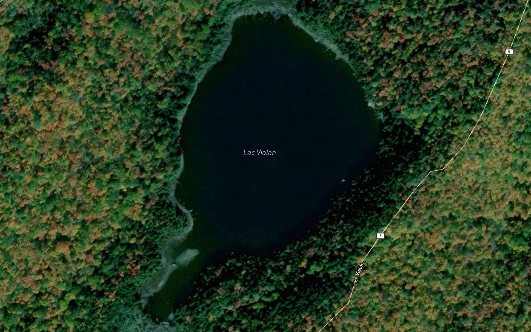 Satellite map of the Lac Violon