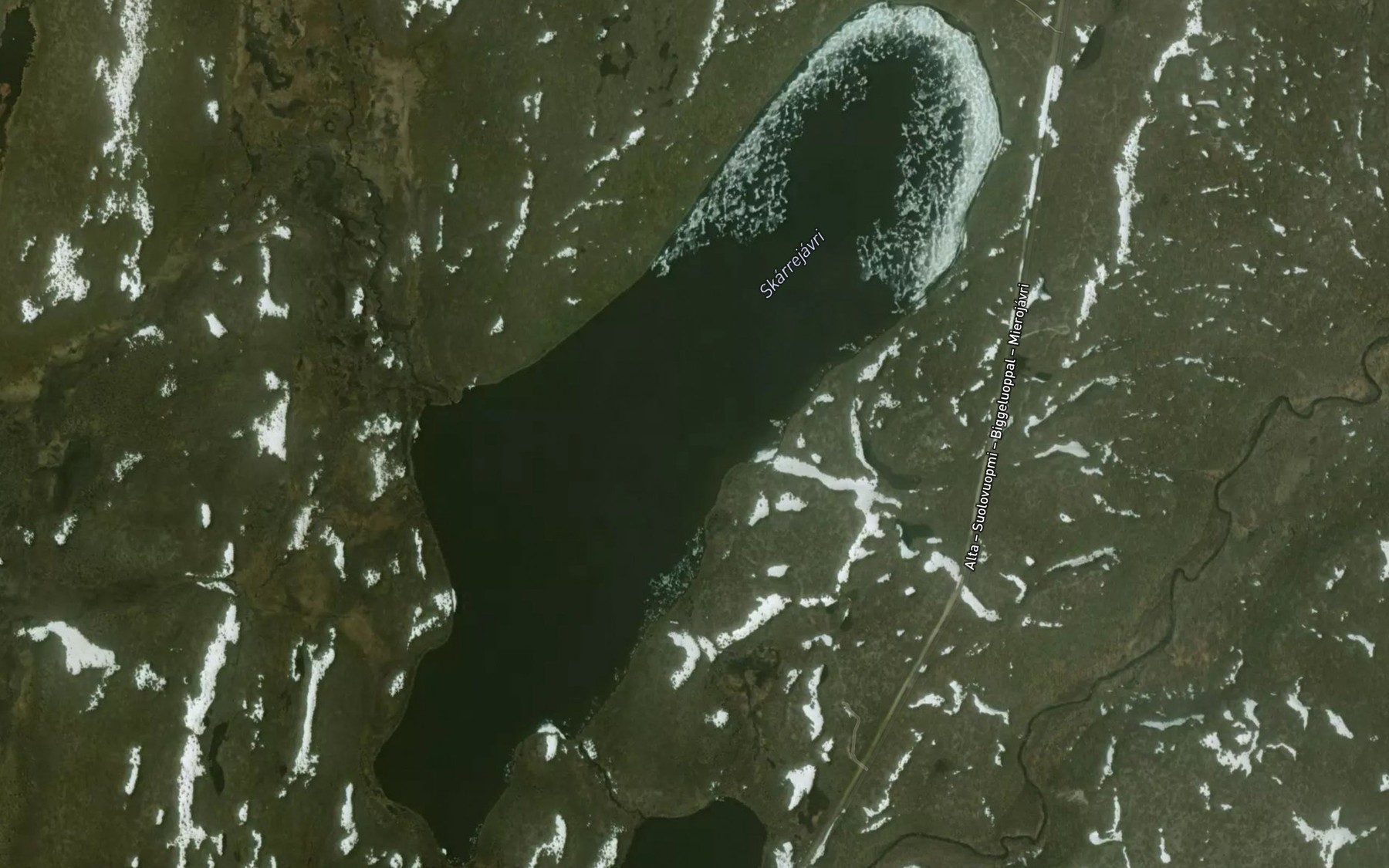 Satellite map of the Skarrejavri