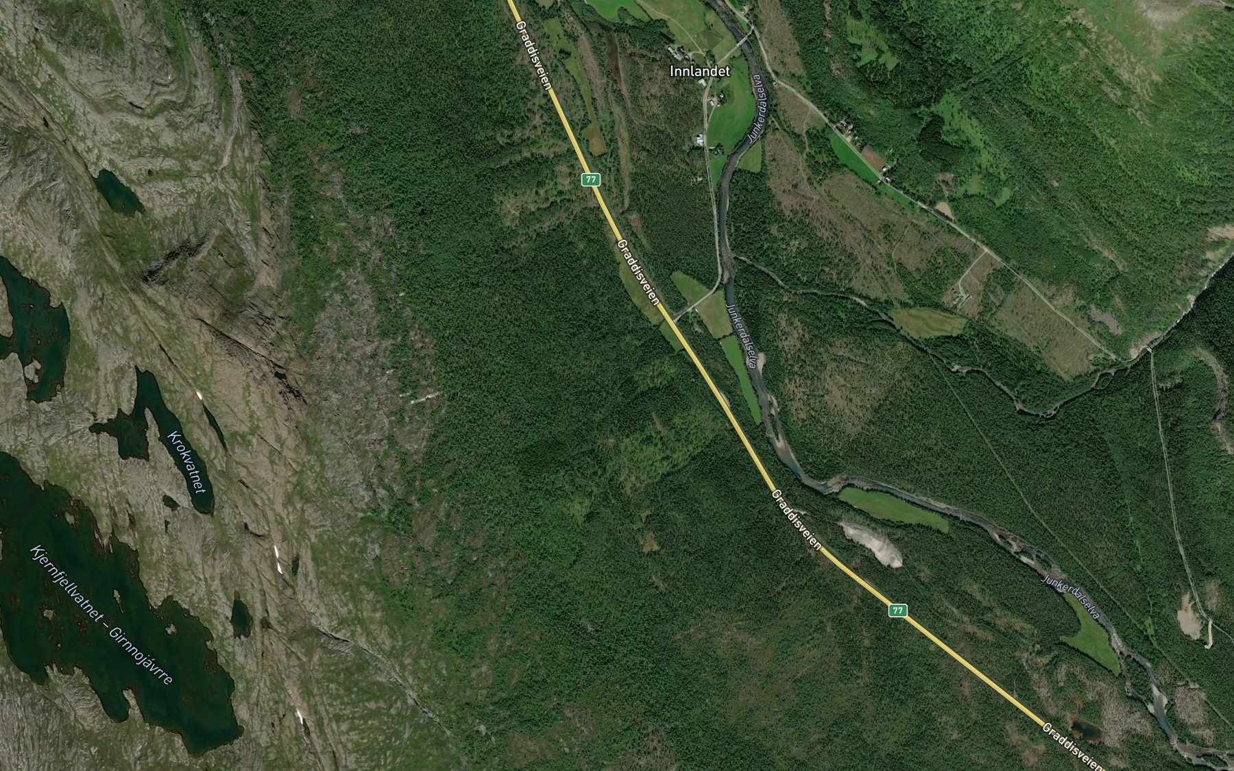 Satellite map of the Osvollbekken