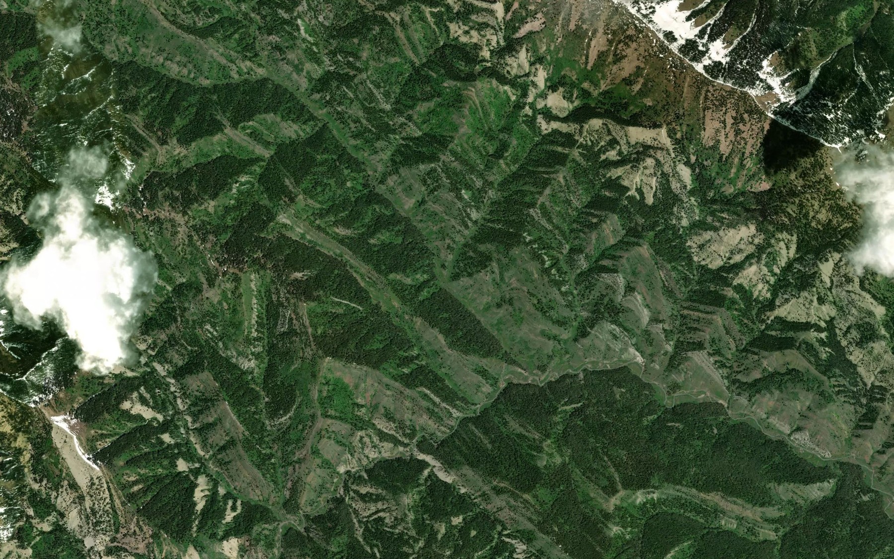 Satellite map of the Camp Creek
