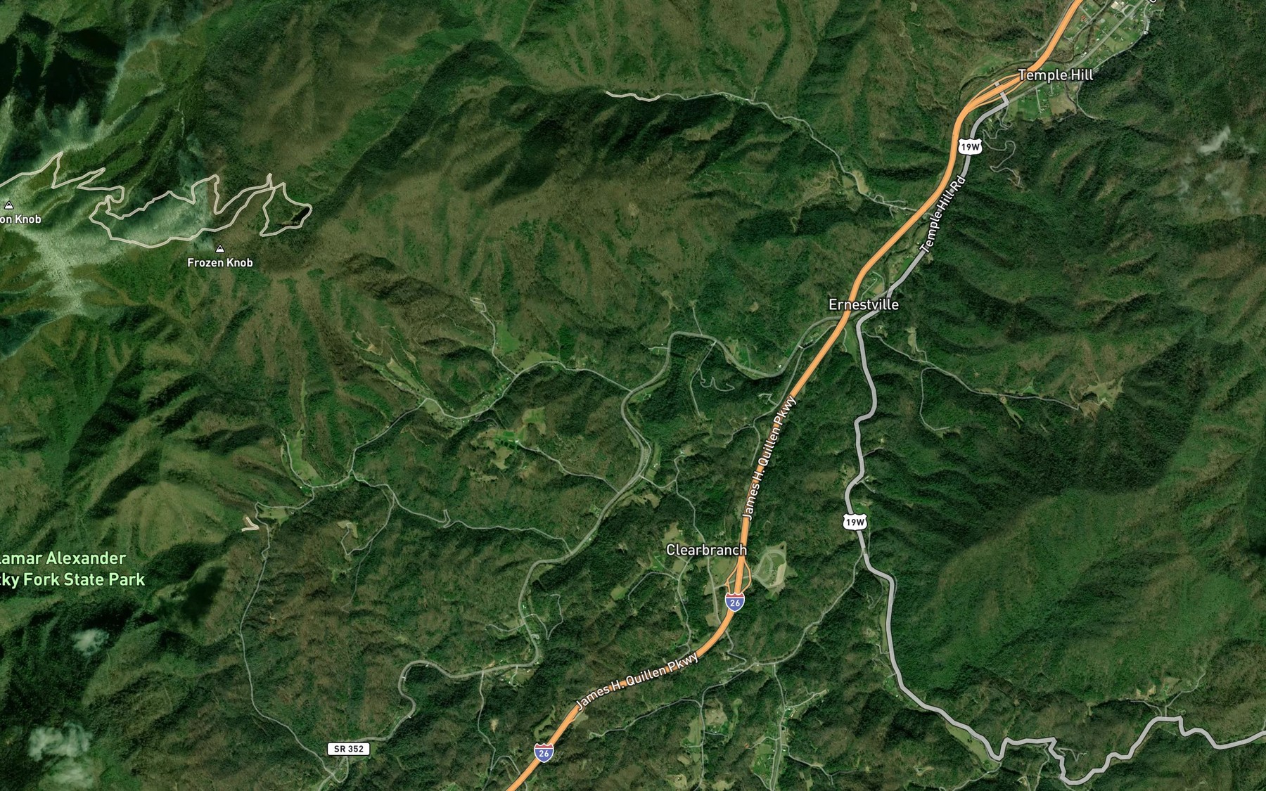 Satellite map of the Edwards Branch