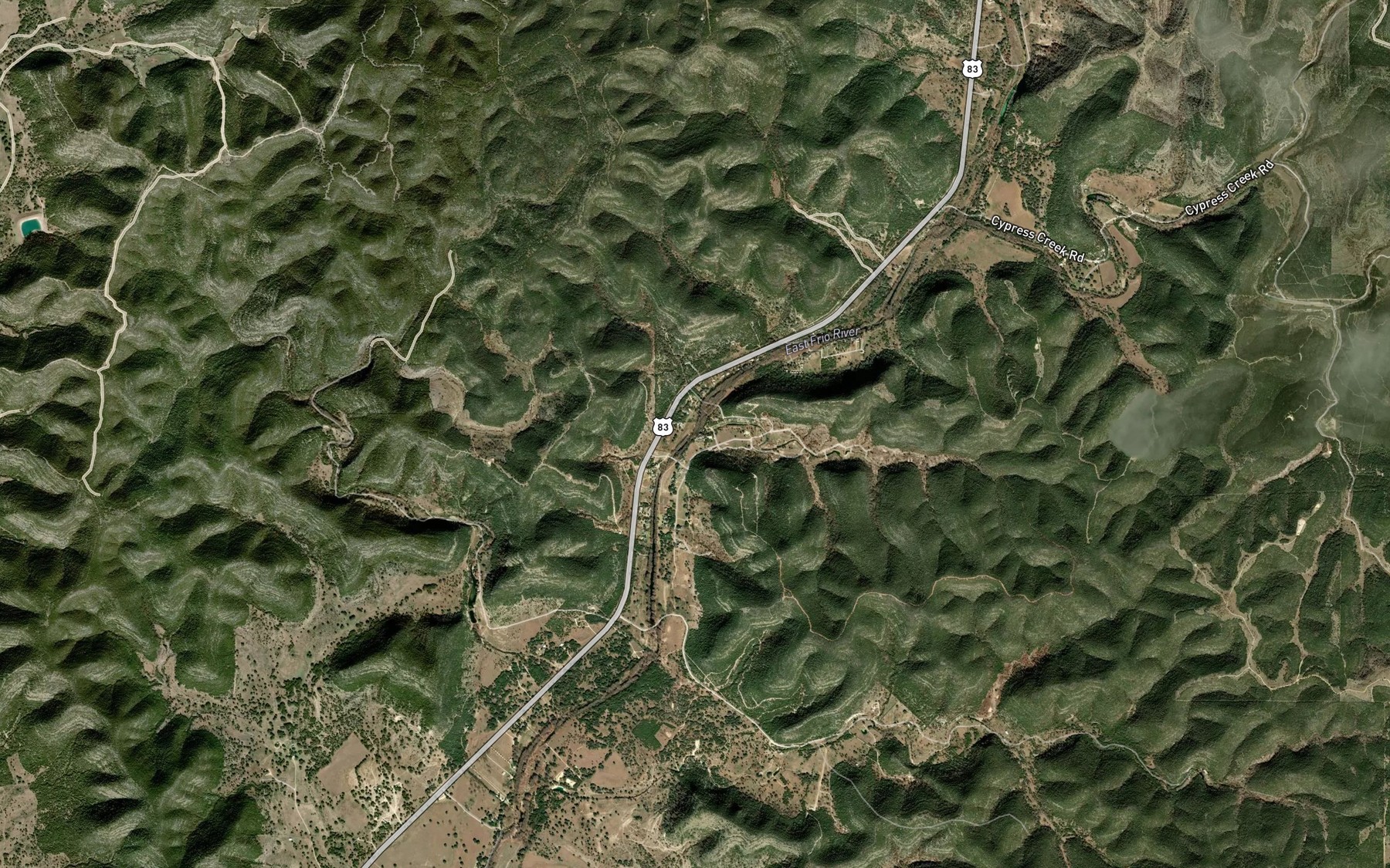Satellite map of the Bybee Creek
